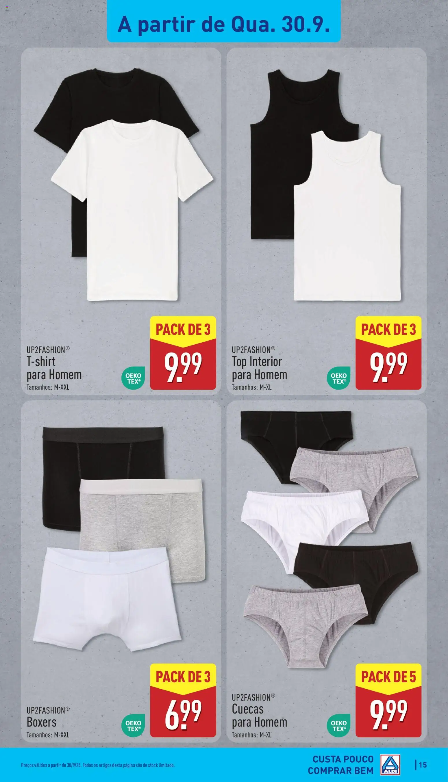 Aldi folheto │ válido de 28/09/2026 | Página: 15 | Produtos: Top, Cuecas