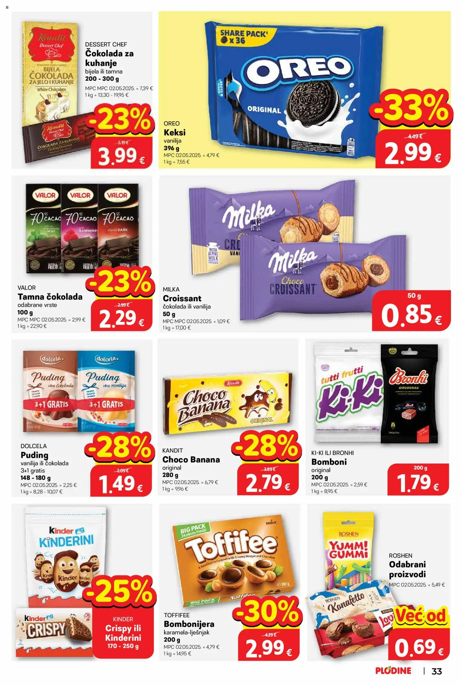 Plodine katalog | vrijedi od 20.05.2026 | Stranica: 35 | Proizvodi: Keksi, Puding, Bombonijera, Milka