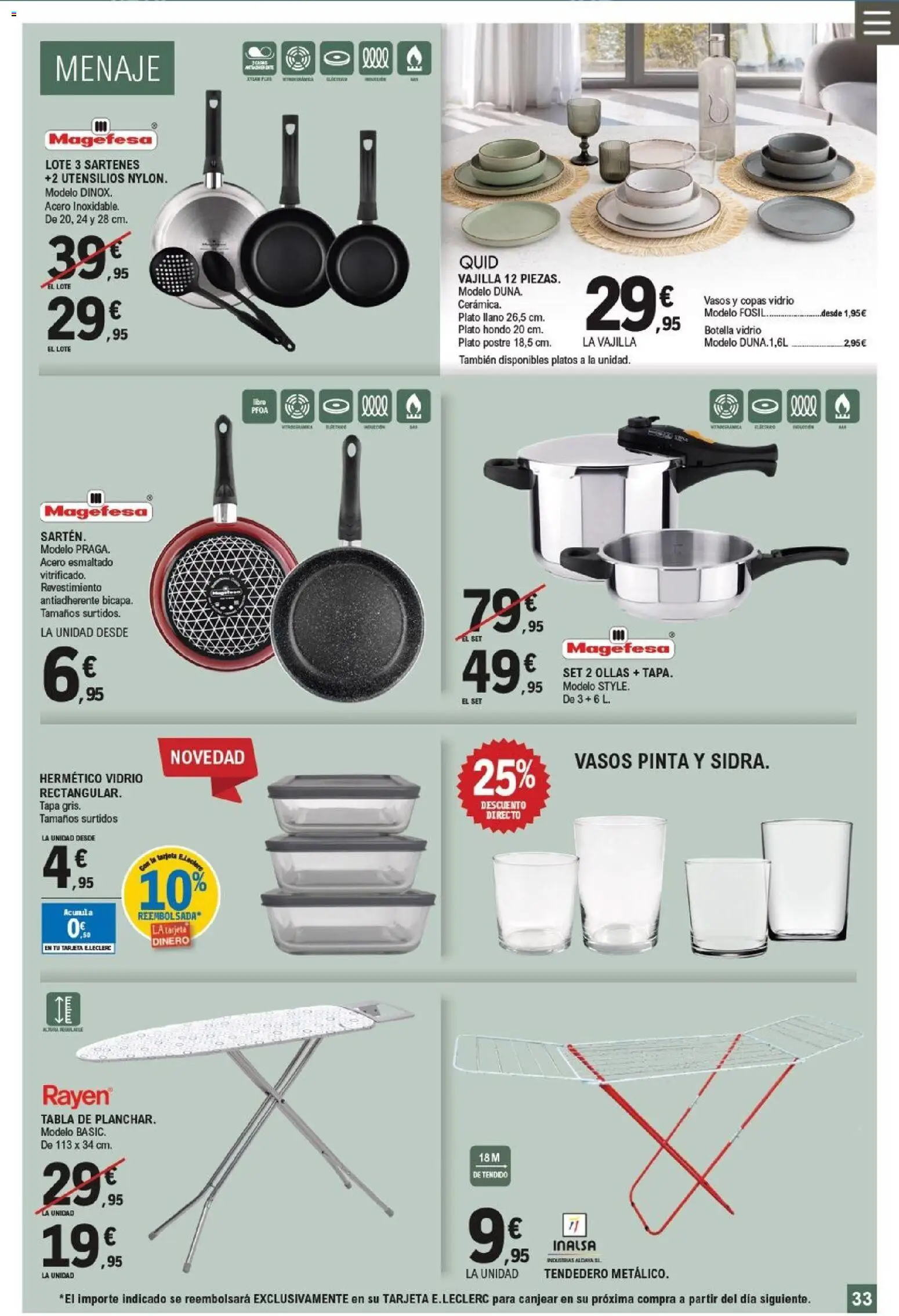 E.Leclerc folleto │ válido desde el 11/03/2026 | Página: 33 | Productos: Vasos, Tendedero, Βρεφικό κρεβάτι