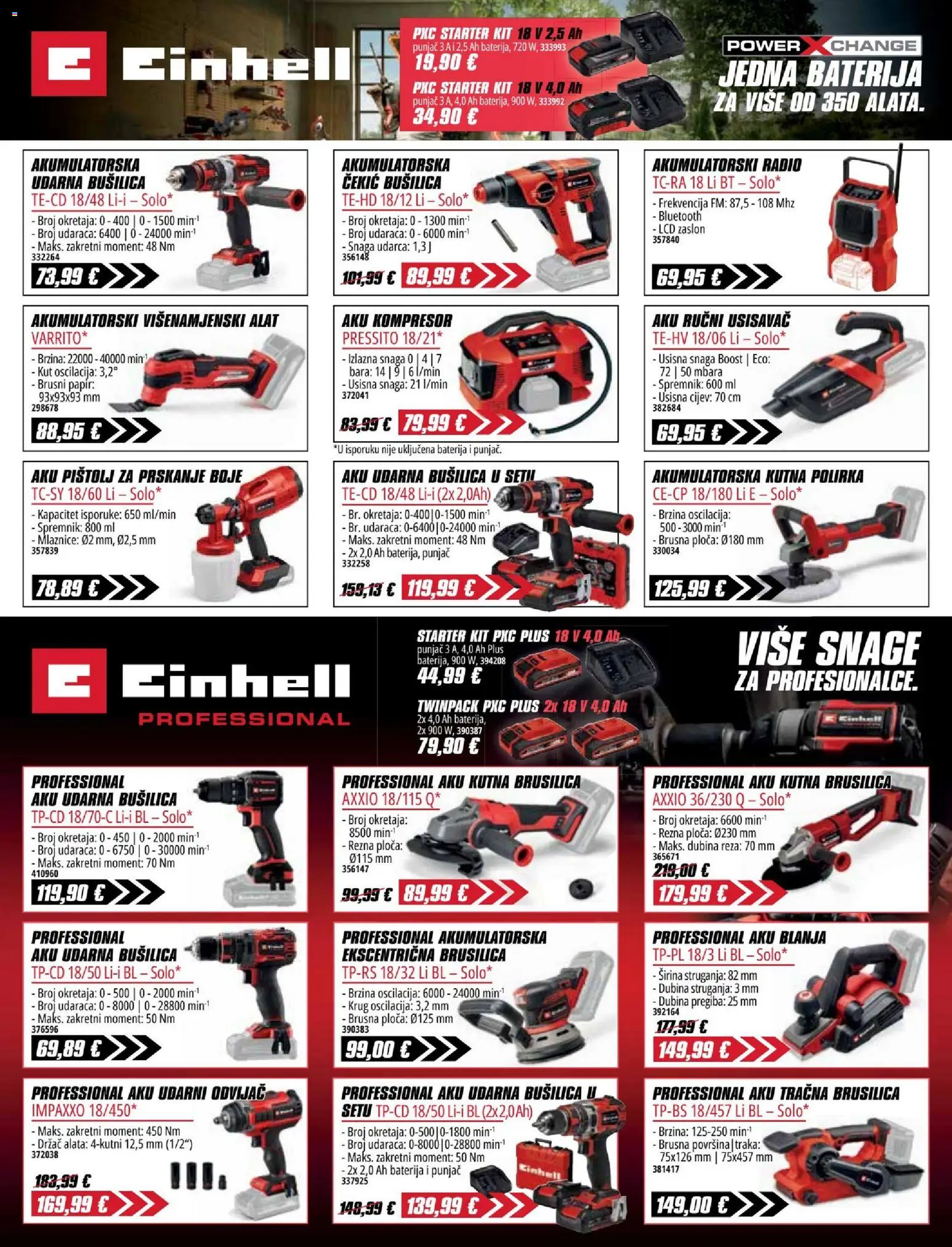 Pevex katalog | vrijedi od 23.07.2026 | Stranica: 17 | Proizvodi: Kutna brusilica, Alat, Kompresor, Radio
