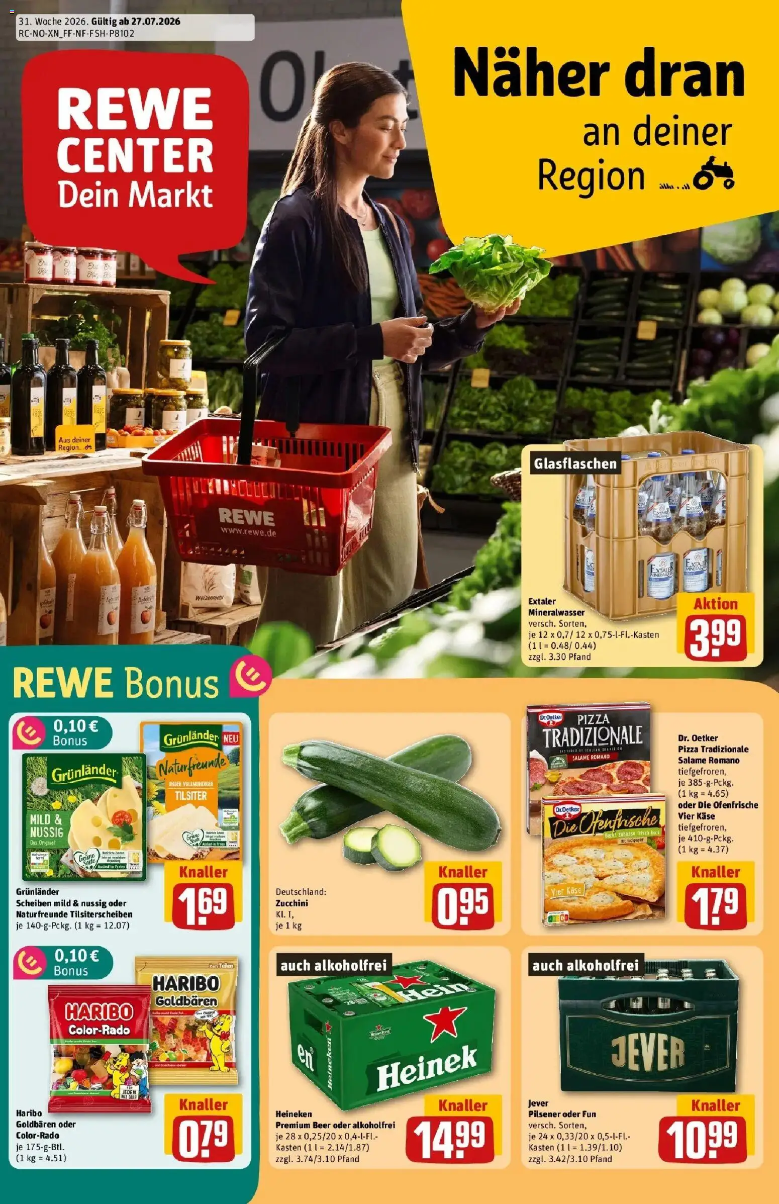 Rewe Prospekt Braunschweig – gültig ab 27.07.2026 | Seite: 1 | Produkte: Haribo, Tisch, Ofenfrische, Mineralwasser