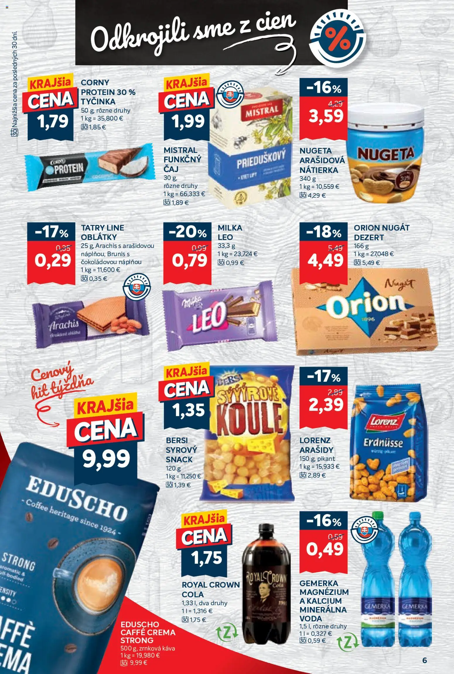 Nové Kraj akcie – leták je platný od 21.05.2026 | Strana: 10 | Produkty: Milka, Voda, Cola, Zrnková káva