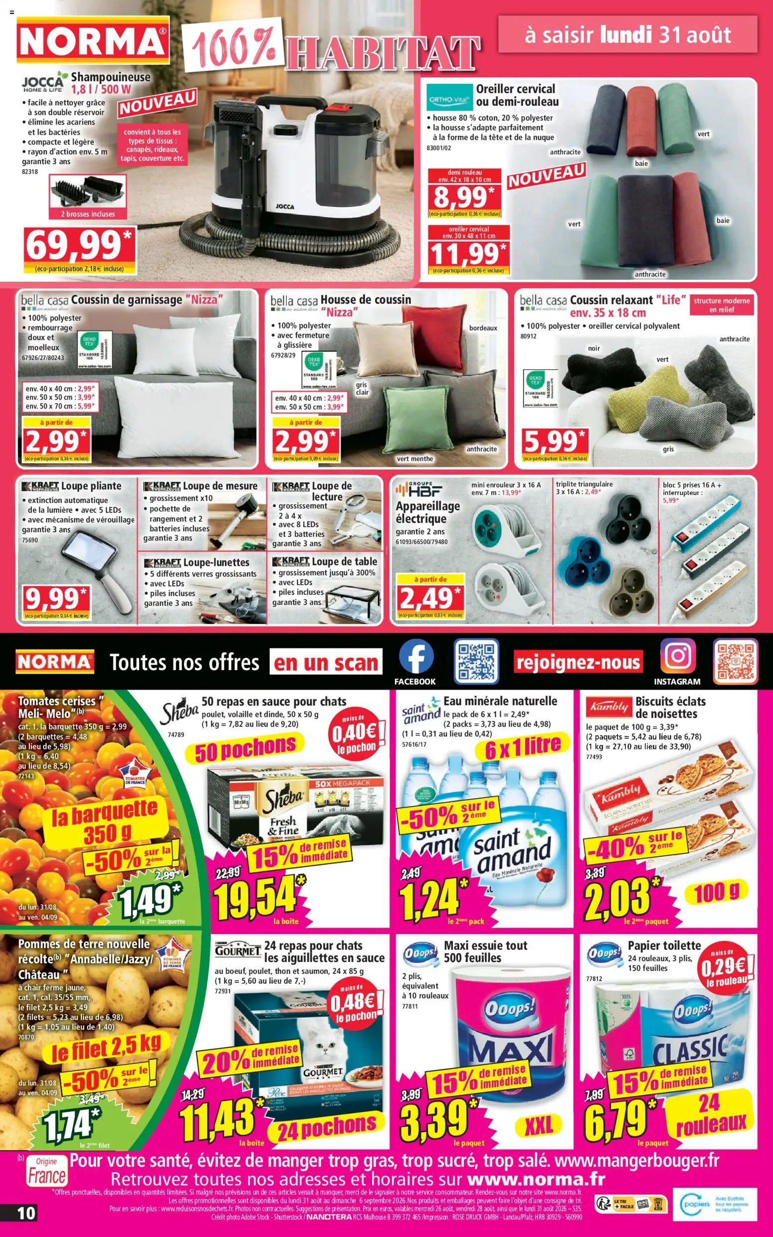 {H1} | Page: 10 | Produits: Oreiller, Thon, Piles, Pommes de terre
