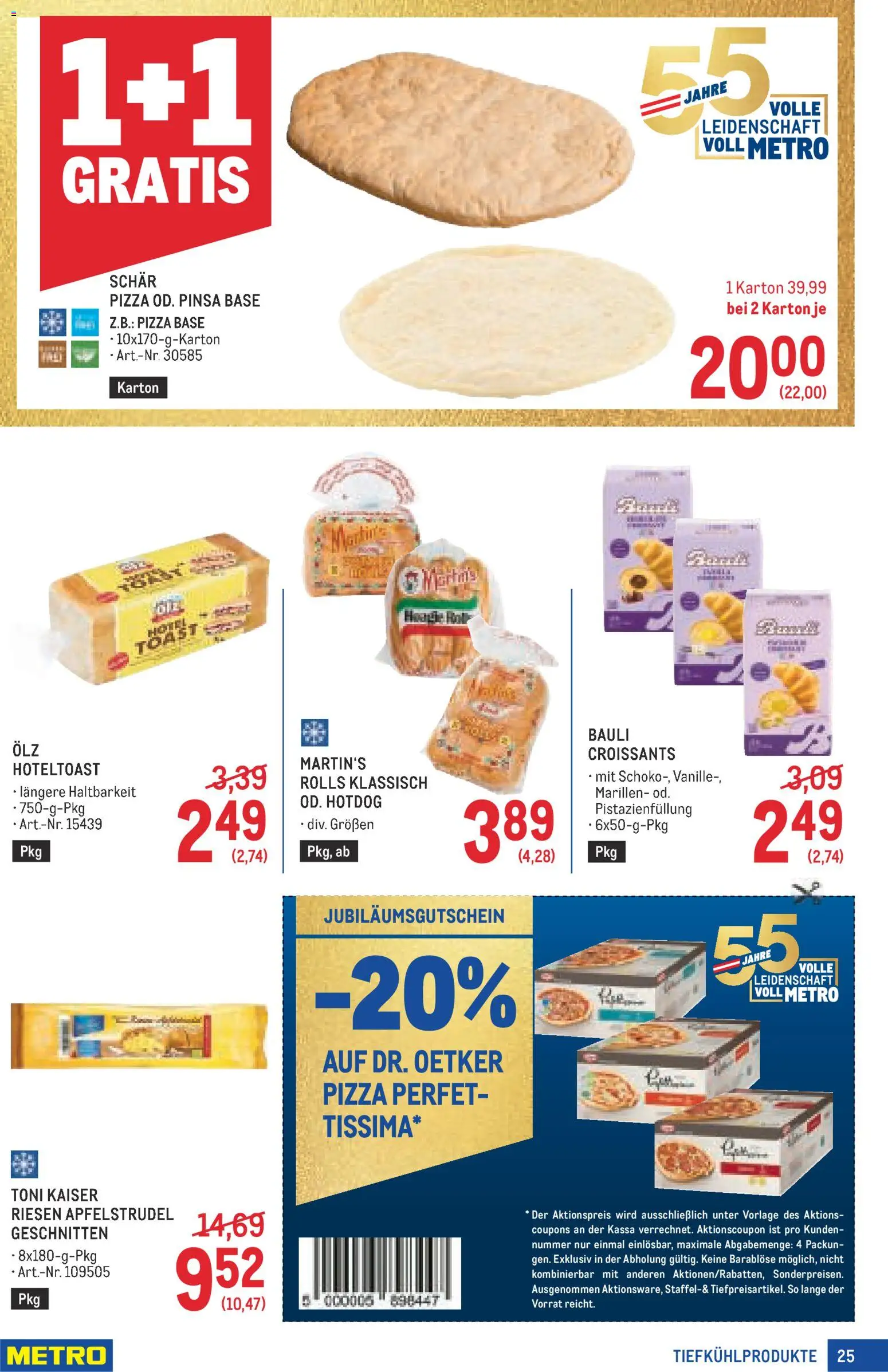 Metro angebote Profi gültig ab 09.07.2026 | Seite: 25 | Produkte: Pizza