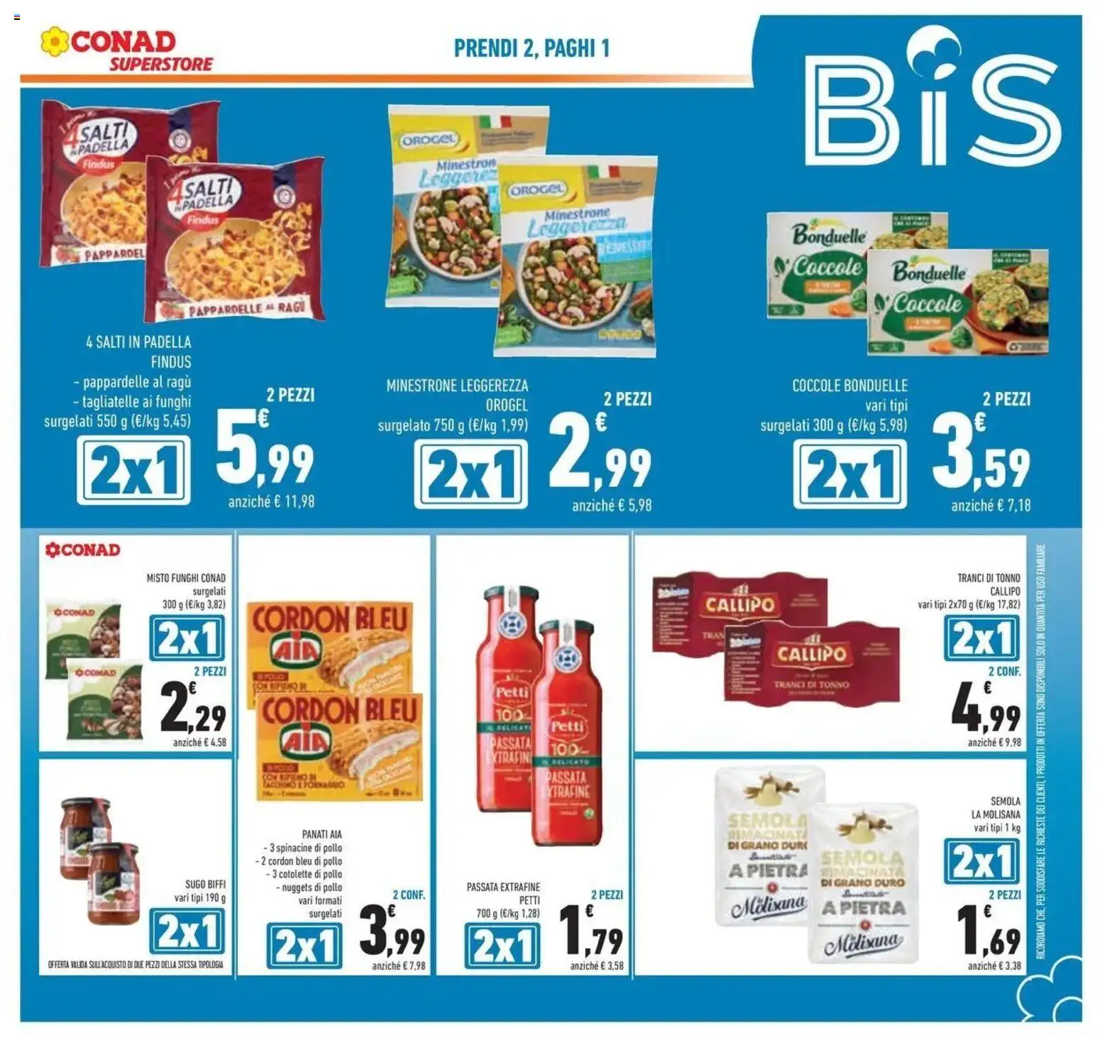 Volantino Conad del 07/10/2026 | Pagina: 13 | Prodotti: Minestrone, Pollo, Ragú, Semola