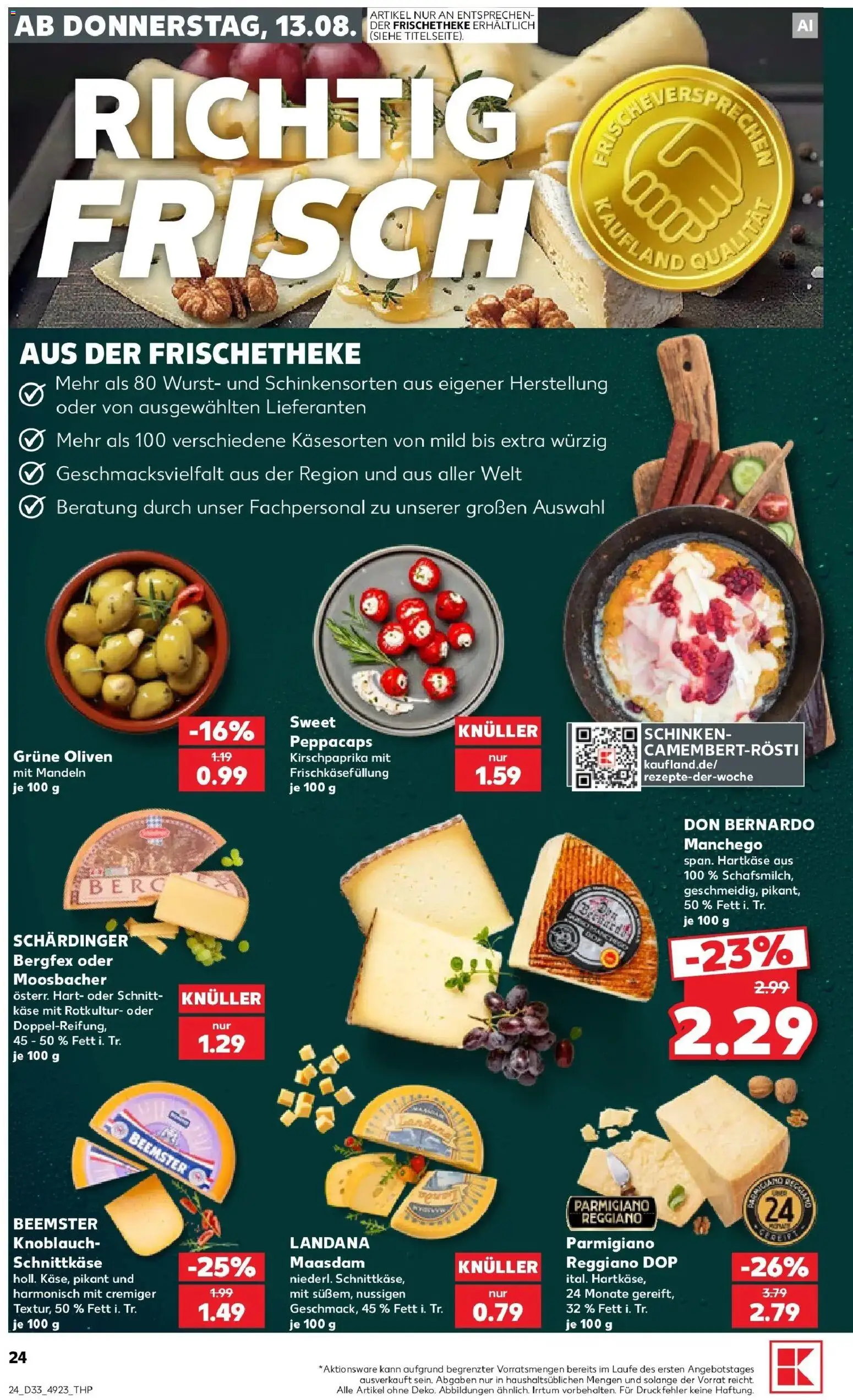 Prospekt Kaufland ab 10.08.2026 » Angebote Online zum Blättern | Seite: 33 | Produkte: Käse, Mandeln, Wurst, Knoblauch