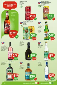 Terno leták platný od 24.09.2026 | Strana: 20 | Produkty: Pivo, Prosecco, Borovička, Zlatý Bažant