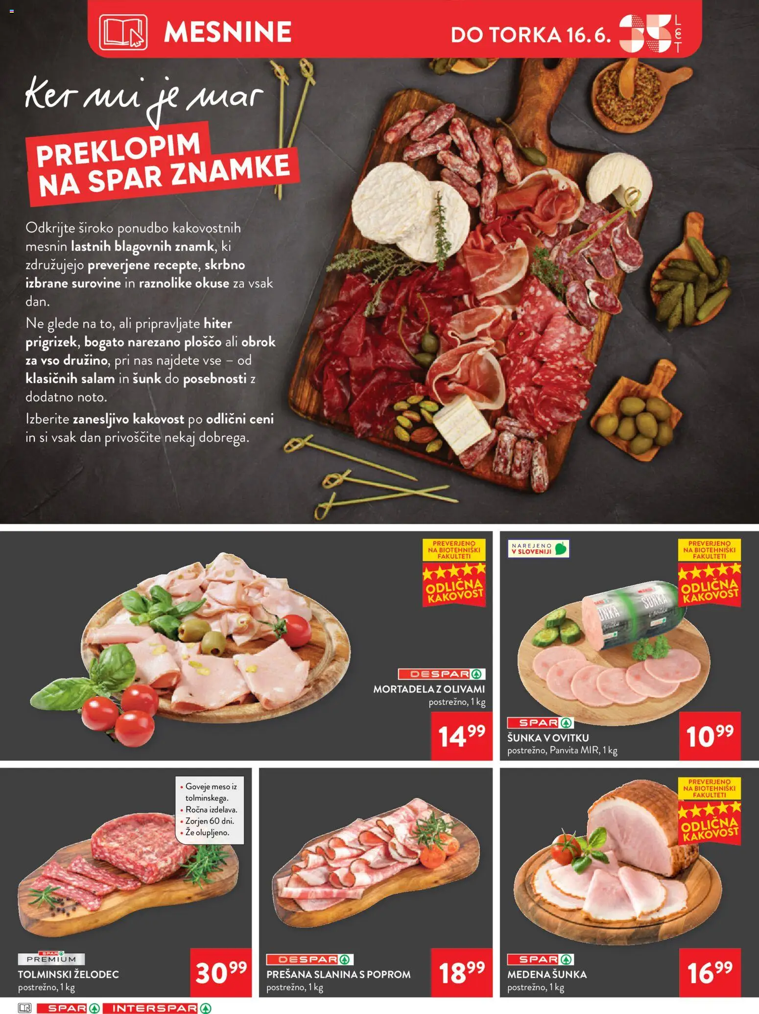Novi Spar katalog ponudbe – veljaven od 10.06.2026 | Stran: 11 | Izdelki: Mortadela, Slanina, Sunka, Goveje meso