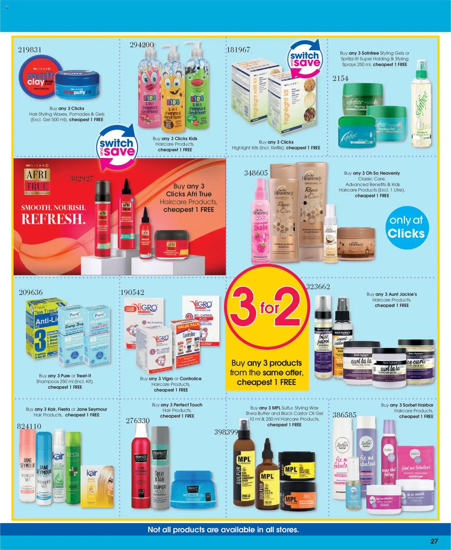 New Clicks catalogue – valid from 11.03.2026 | Page: 27 | Products: Butter, Oil, Switch, Conditioner