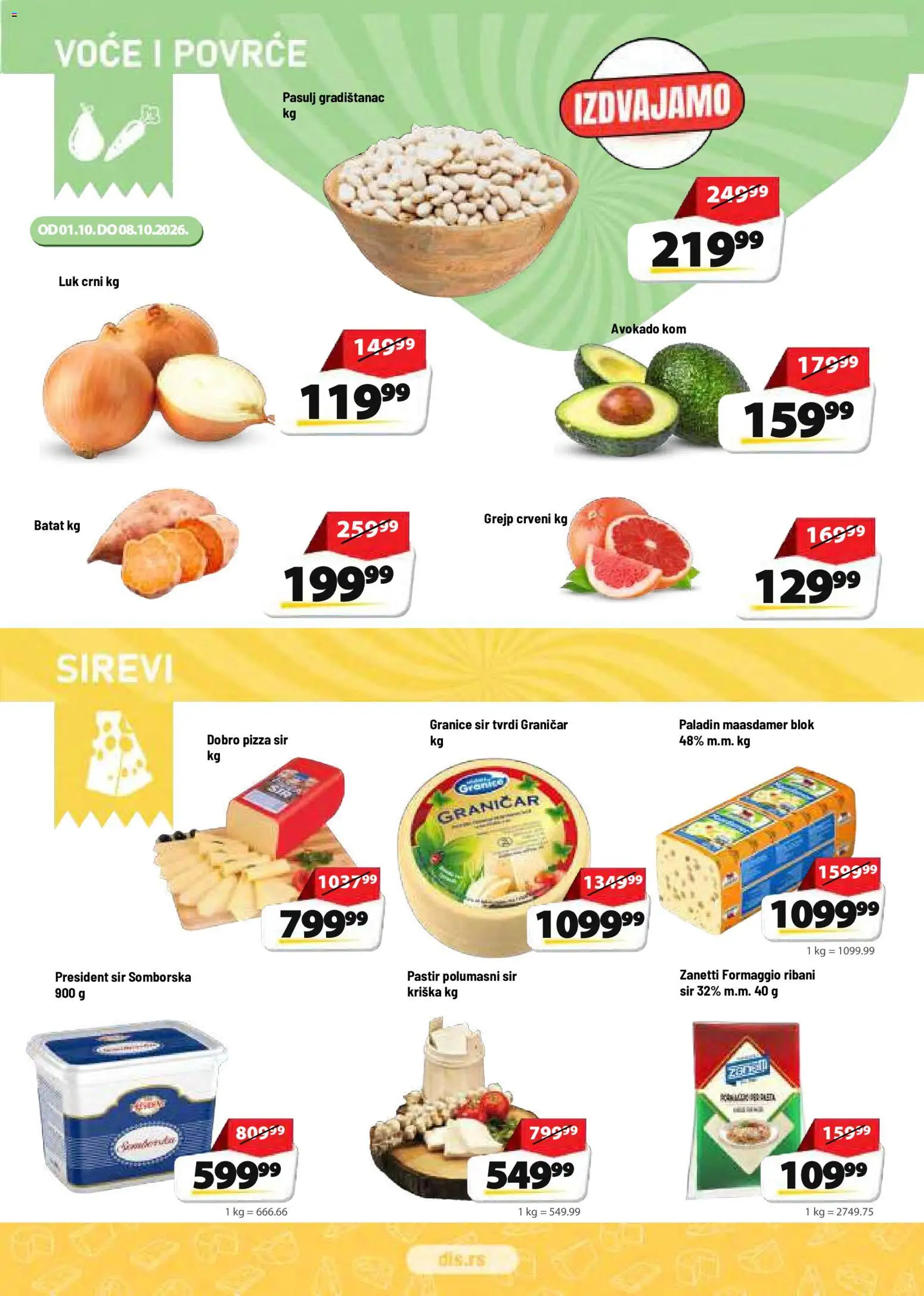 Super DIS katalog - važi od 01.10.2026 | Strana: 2 | Proizvode: Pasulj, Avokado, Luk, Grejp
