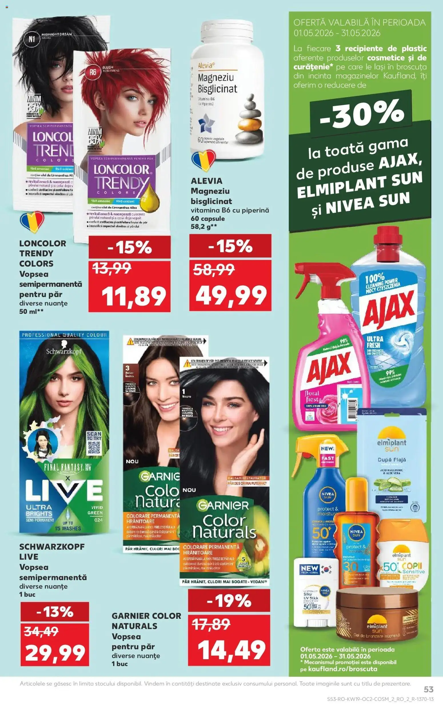 Noul catalog Kaufland – valabil de la 06.05.2026 | Pagină: 53 | Produse: Vopsea, Blush, Recipiente, Ulei