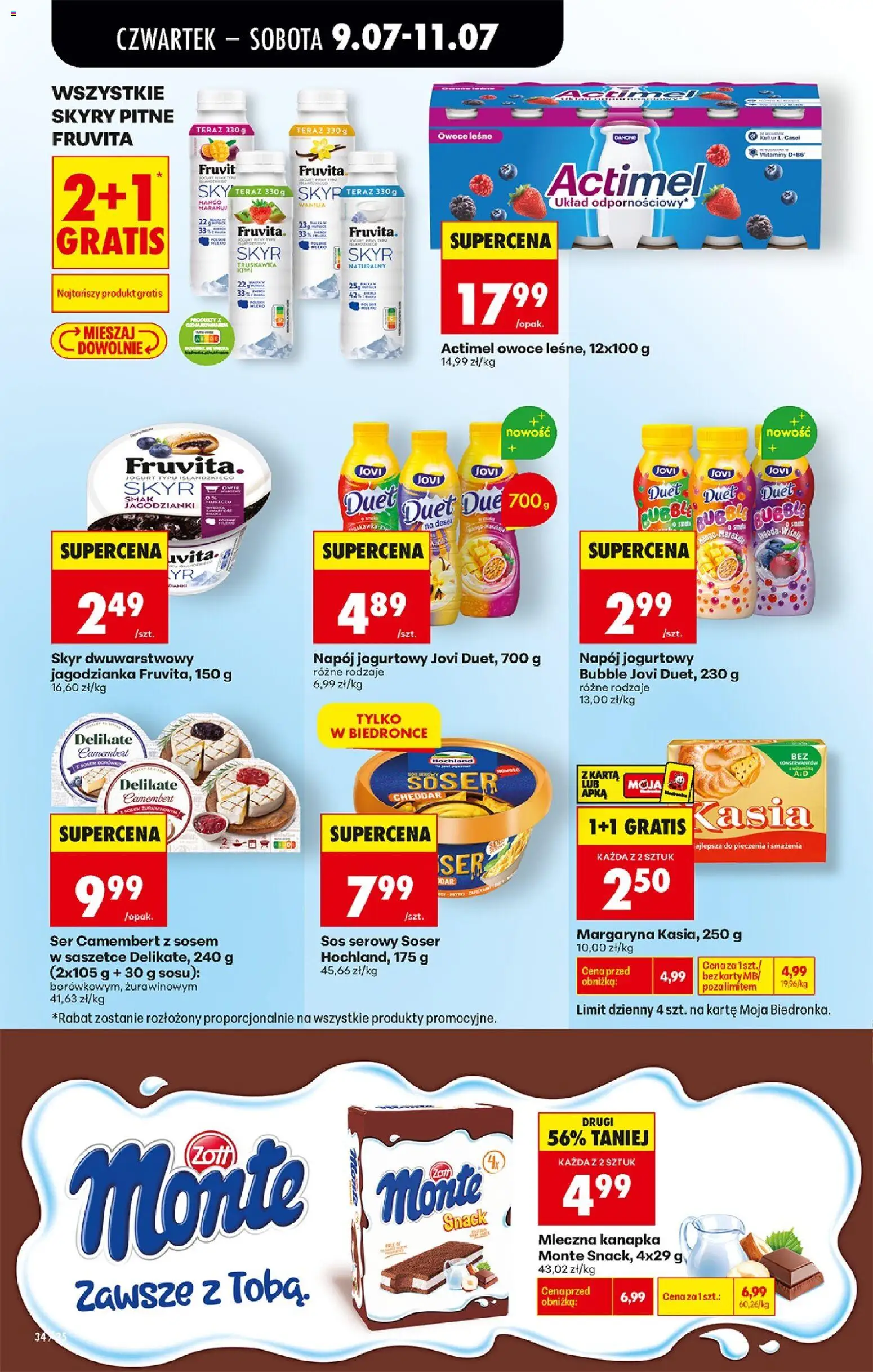 Biedronka Polsko leták - Codziennie niskie ceny od 09.07.2026 | Strana: 40 | Produkty: Mléko, Jogurt, Kiwi, Camembert