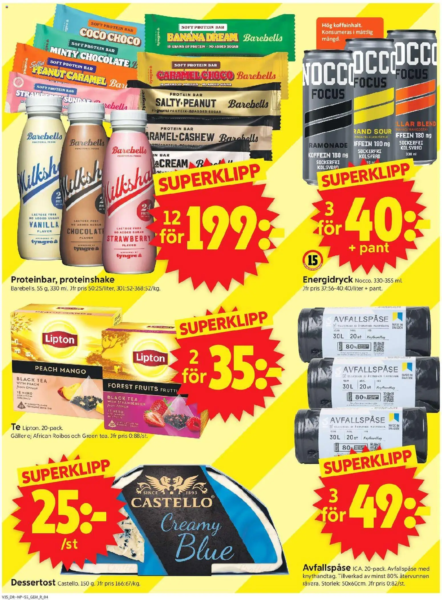 ICA Supermarket reklamblad aktuell från 24/08/2026 | Sida: 4 | Produkter: Galler, Te, Mango, Protein