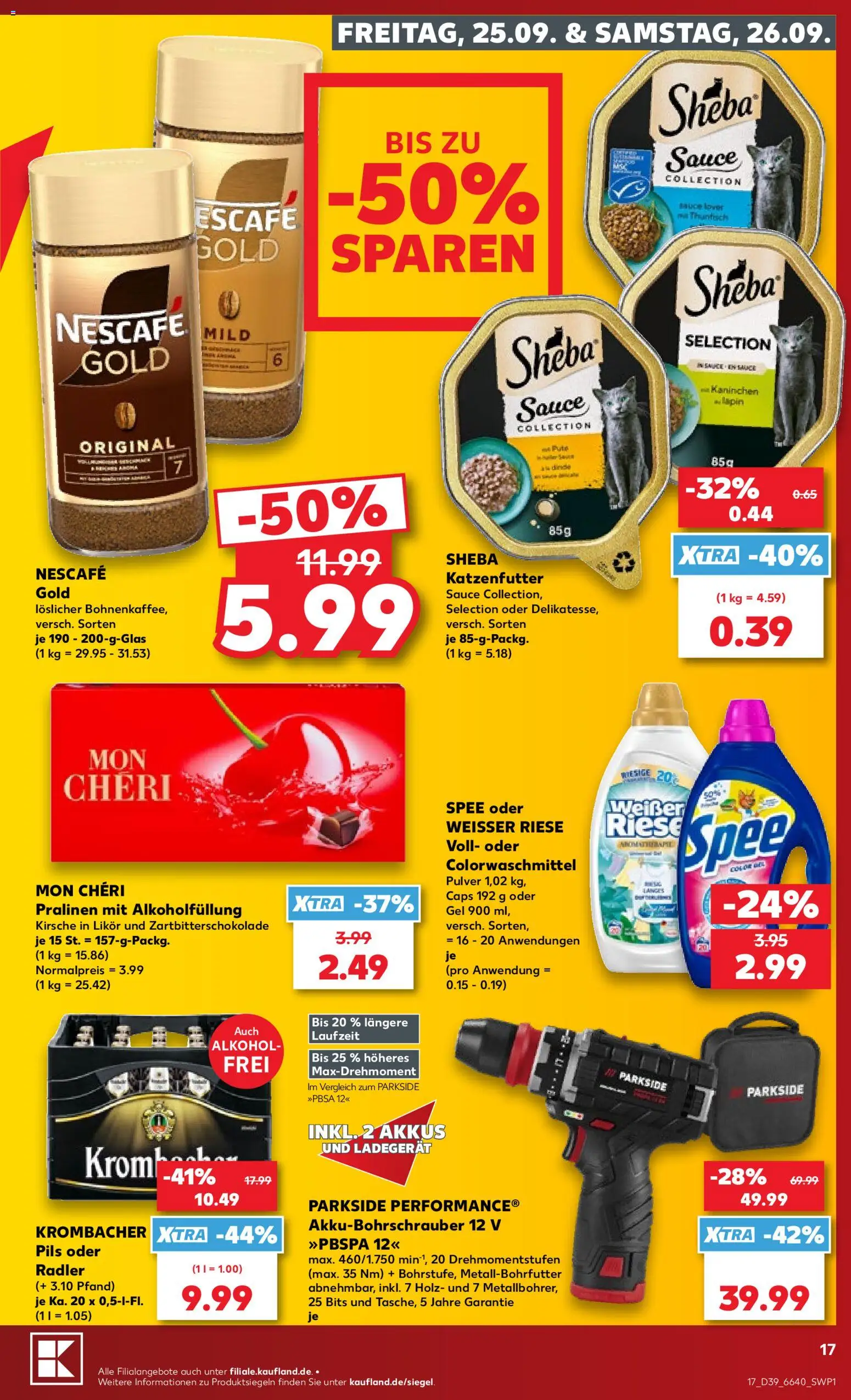 Kaufland Prospekt – gültig ab 24.09.2026 | Seite: 17 | Produkte: Sheba, Thunfisch, Pils, Krombacher