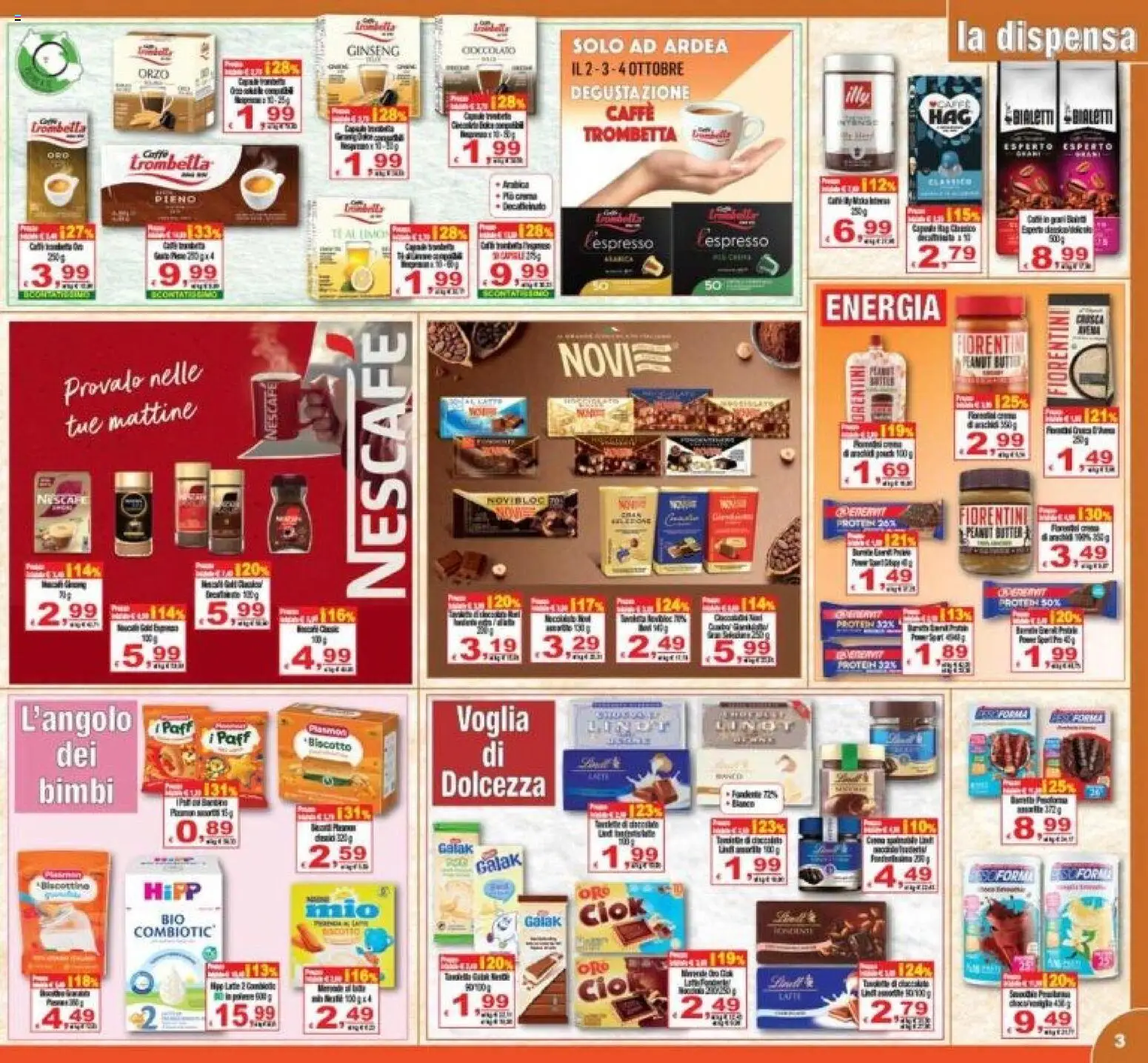 Volantino CTS del 02/10/2026 | Pagina: 3 | Prodotti: Caffè, Lindt, Dolcezza, Nescafé
