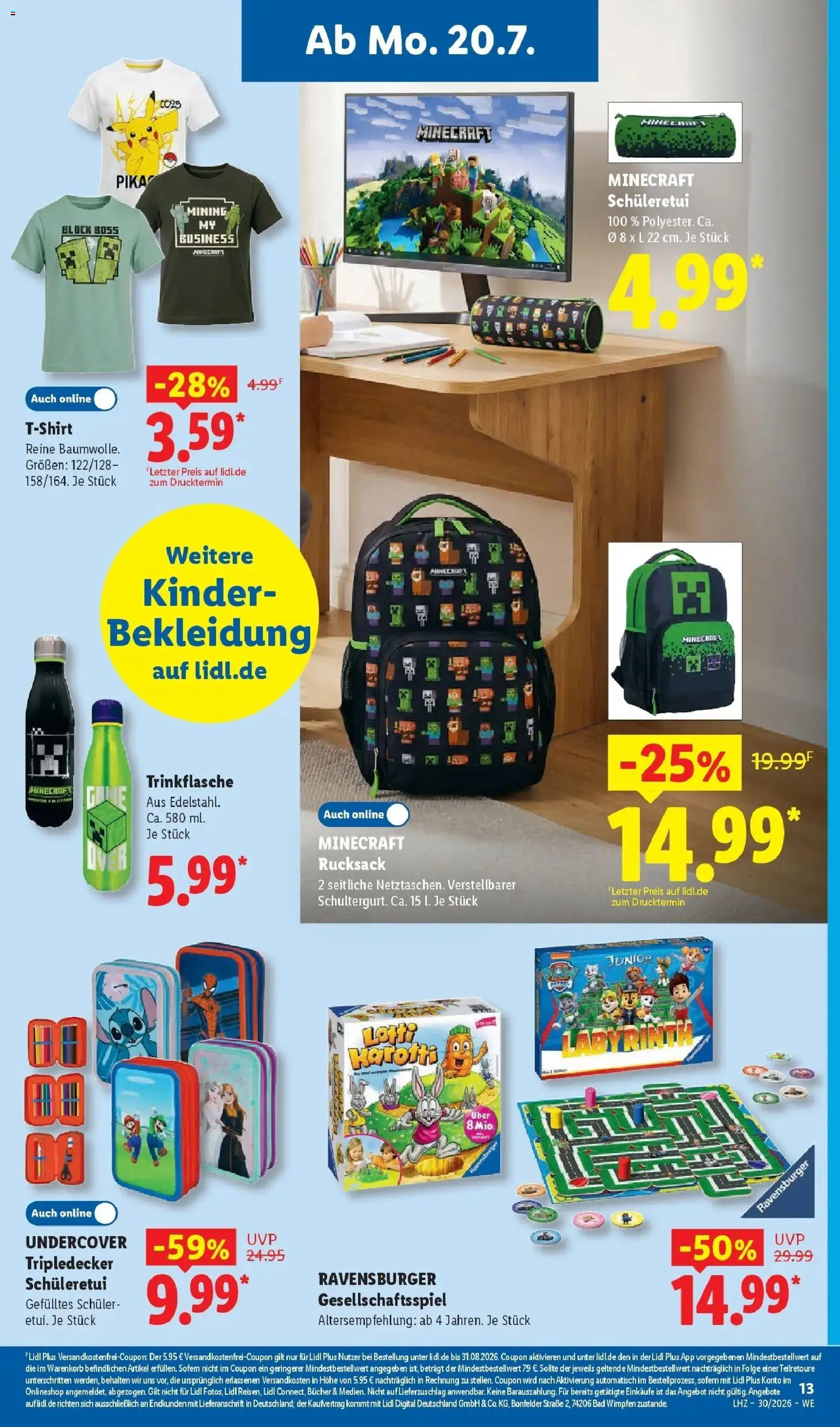Lidl Prospekt Künzell – gültig ab 20.07.2026 | Seite: 33 | Produkte: T-Shirt, Bad, Bekleidung, Rucksack