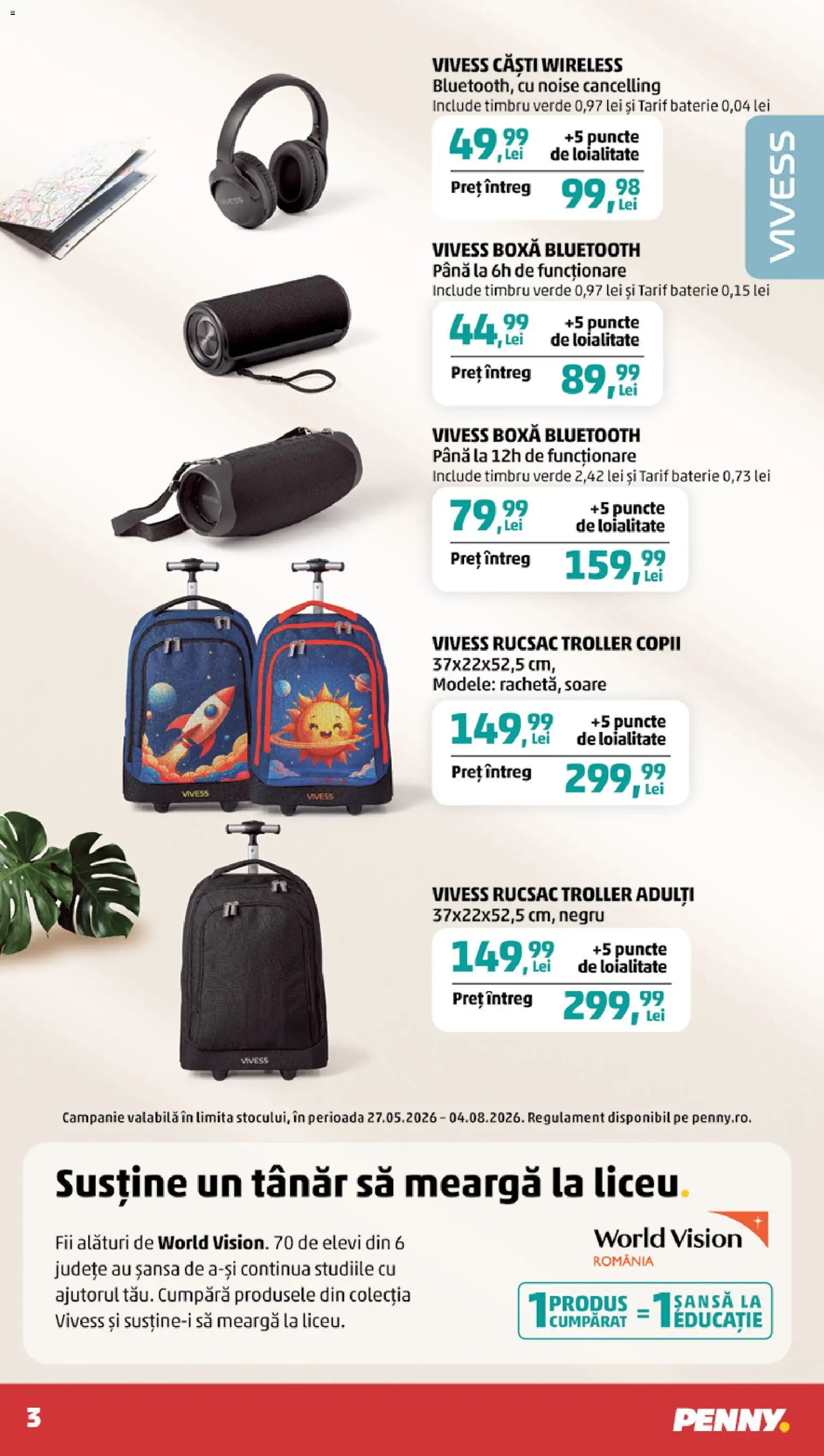 Noul catalog PENNY – valabil de la 27.05.2026 | Pagină: 3 | Produse: Căști, Speaker, Baterie, Rucsac
