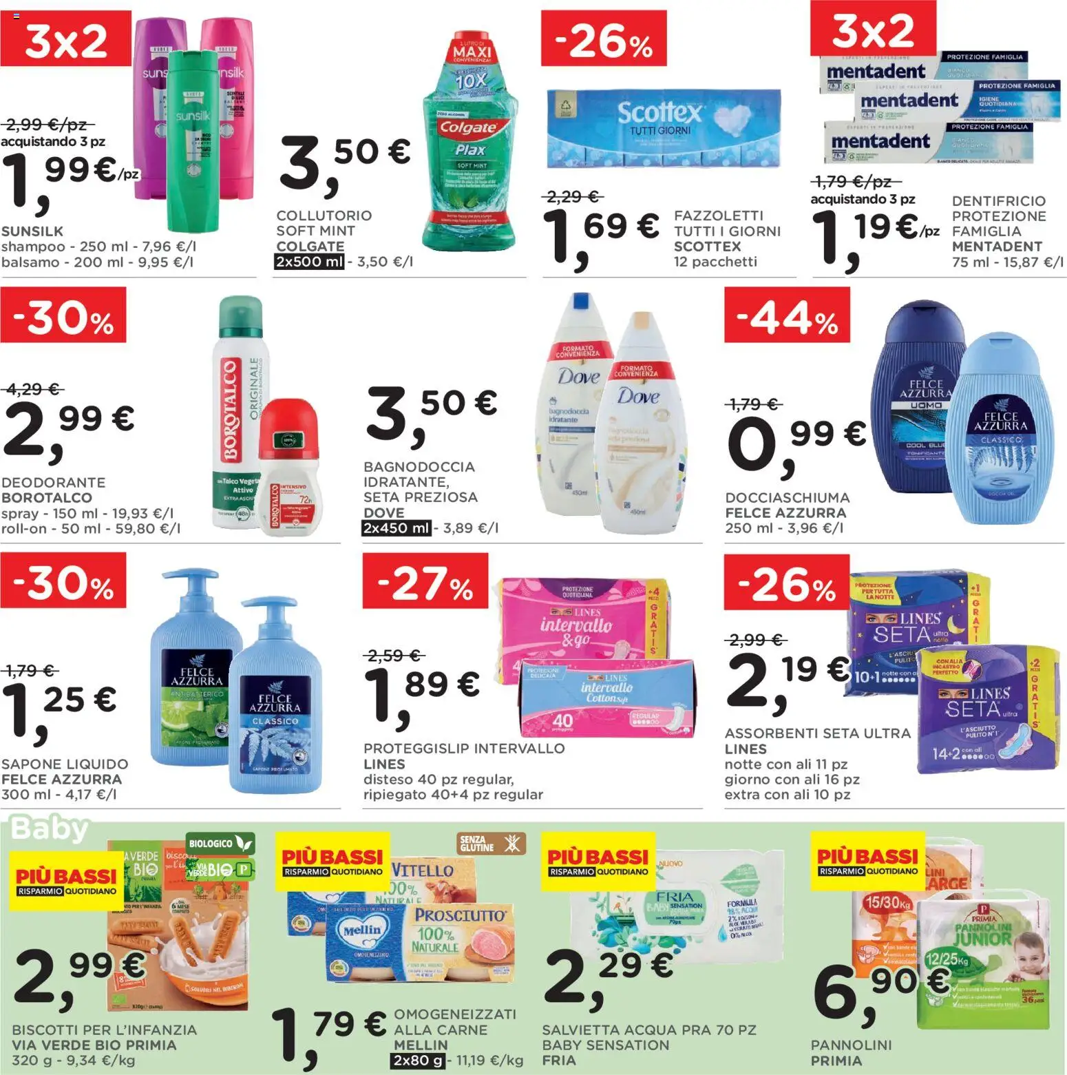 Volantino Poli del 15/07/2026 | Pagina: 29 | Prodotti: Balsamo, Pannolini, Deodorante, Dentifricio