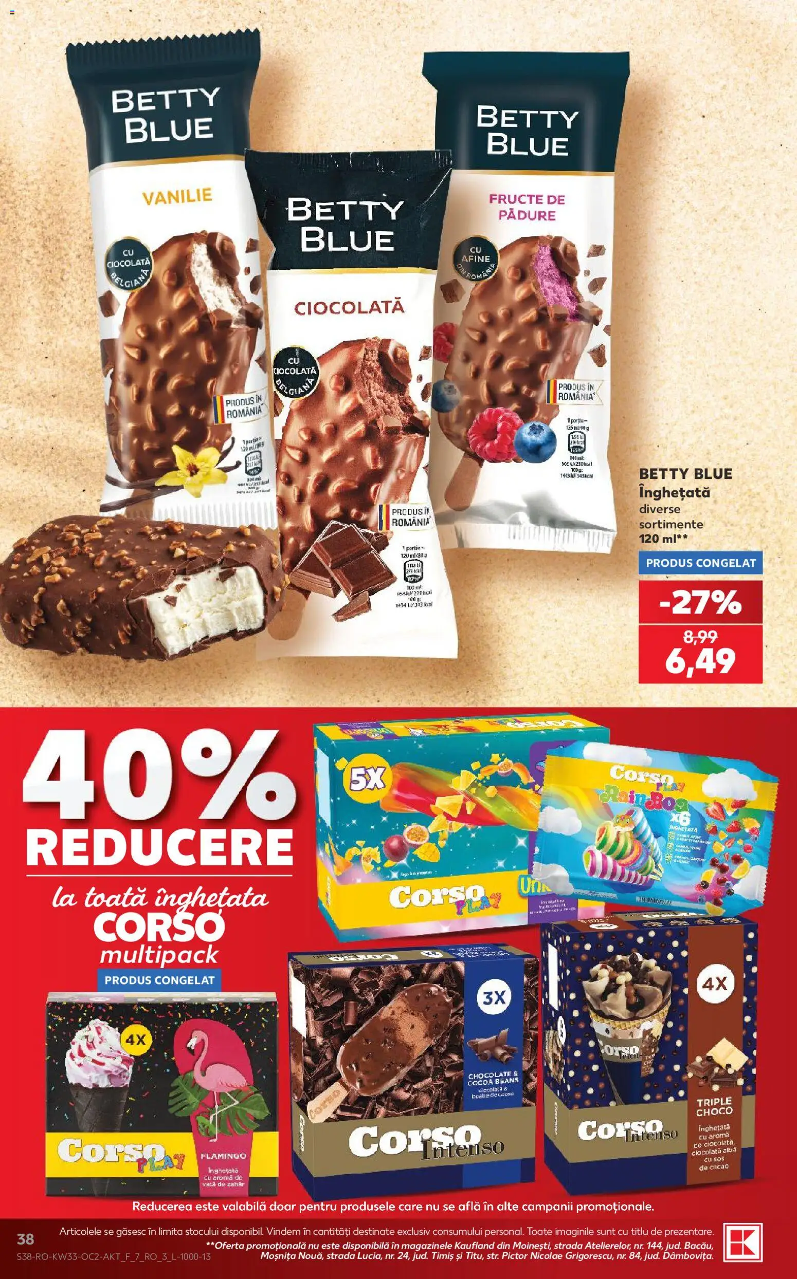 Noul catalog Kaufland – valabil de la 12.08.2026 | Pagină: 38 | Produse: Alba, Fructe de pădure, Înghețată, Zahăr
