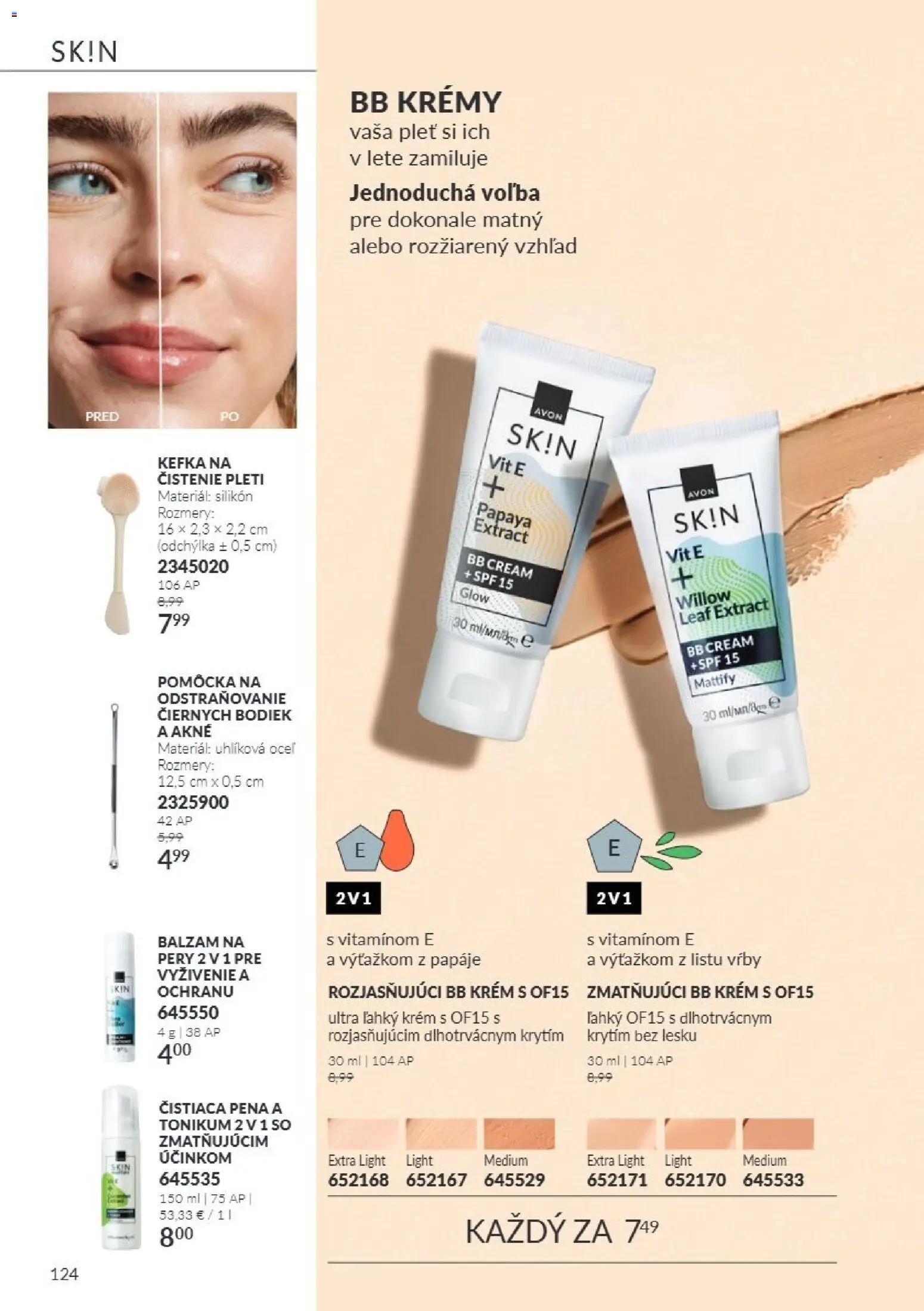 Nové Avon akcie – leták je platný od 01.10.2026 | Strana: 124 | Produkty: BB krém, Krém, Pena