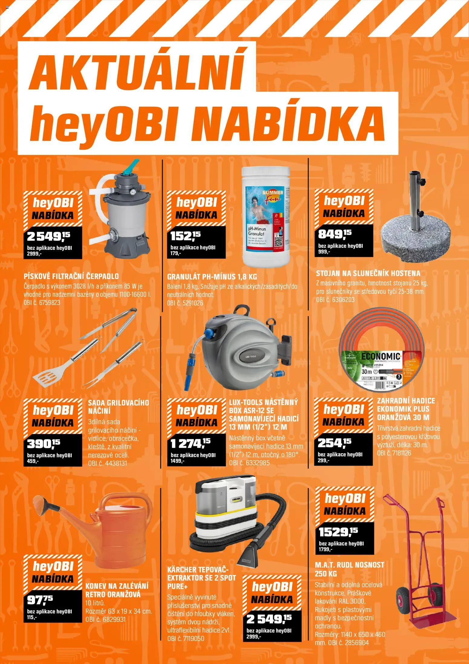 OBI leták - Vstříc letním proměnám od 01.06.2026 | Strana: 11 | Produkty: Bazény, Kärcher, Zahradní hadice, Čerpadlo