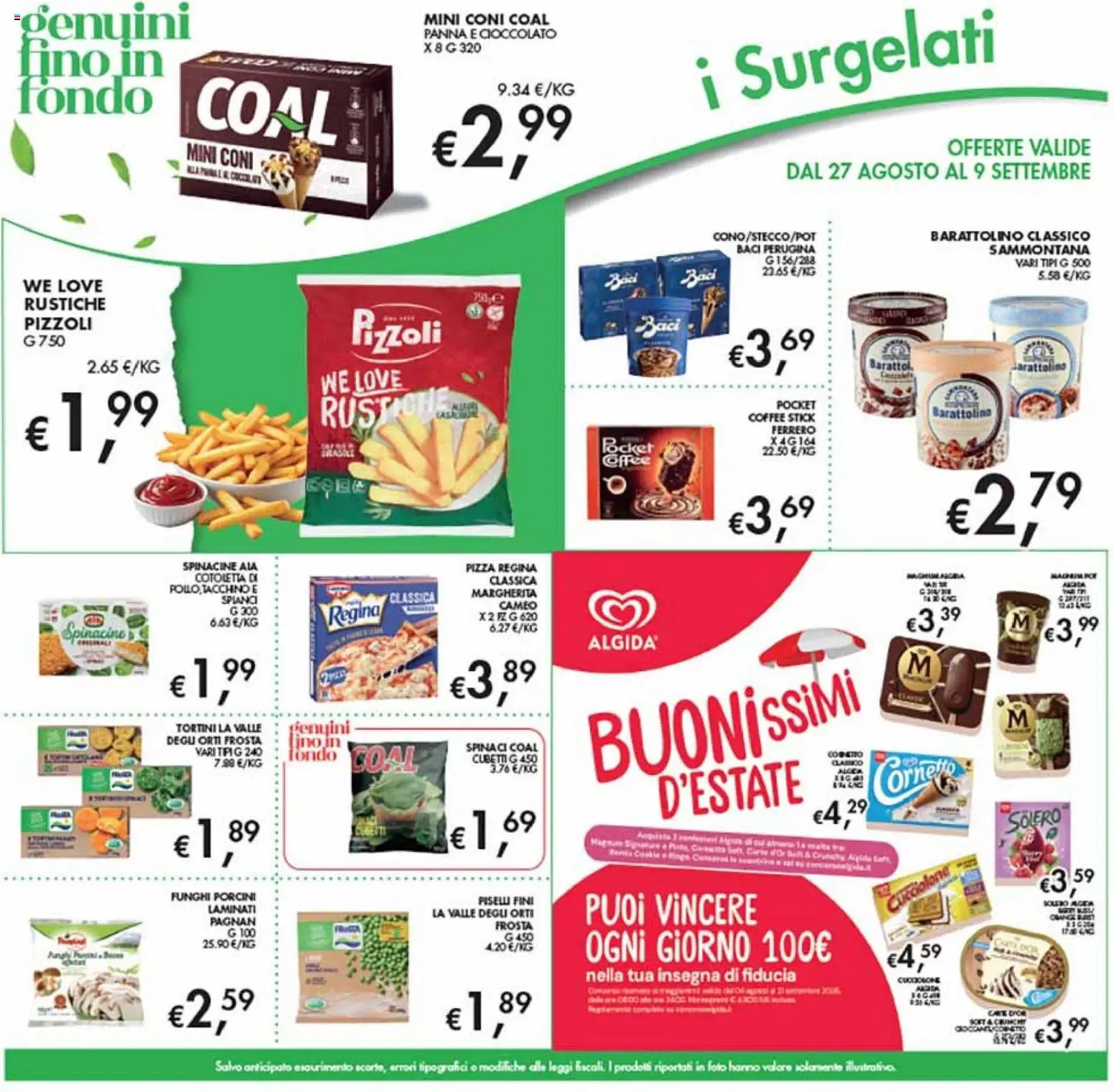 Volantino Coal del 27/08/2026 | Pagina: 9 | Prodotti: Panna, Funghi, Spinaci, Piselli