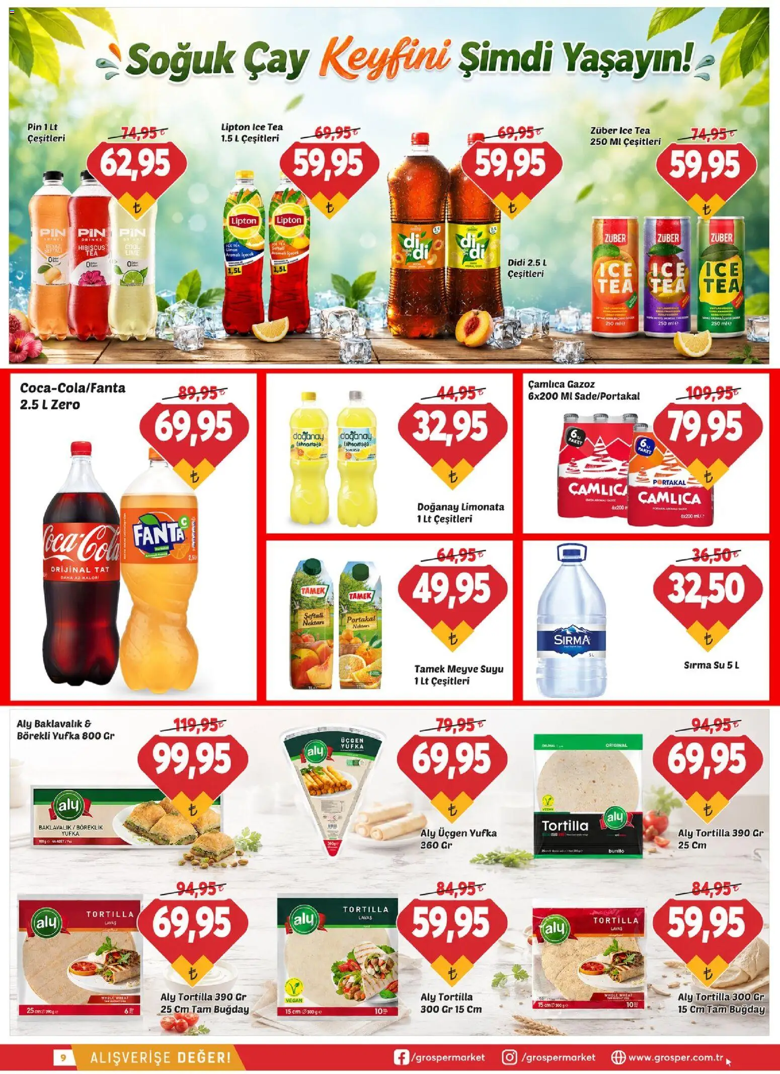 Grosper Katalog - 12 Ağustos 2026 tarihinden itibaren geçerlidir | Sayfa: 9 | Ürünler: Limonata, Portakal, Şeftali, Fanta