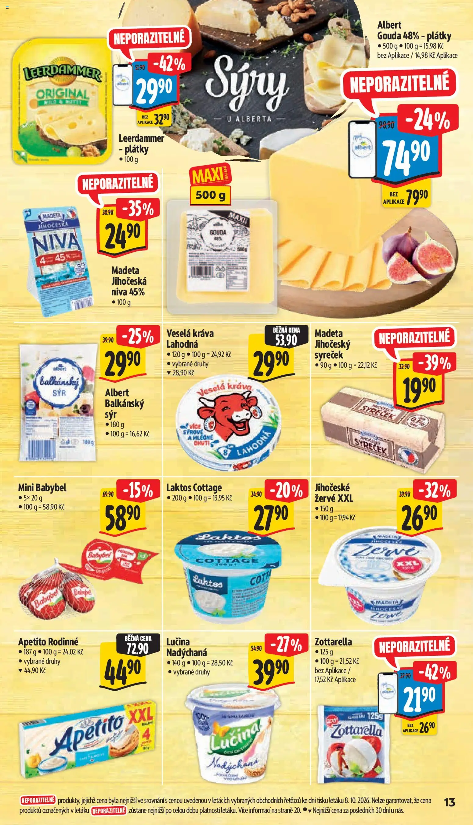 Albert leták - Supermarket Příbor od 14.10.2026 | Strana: 27 | Produkty: Gouda, Sýr, Babybel, Žervé