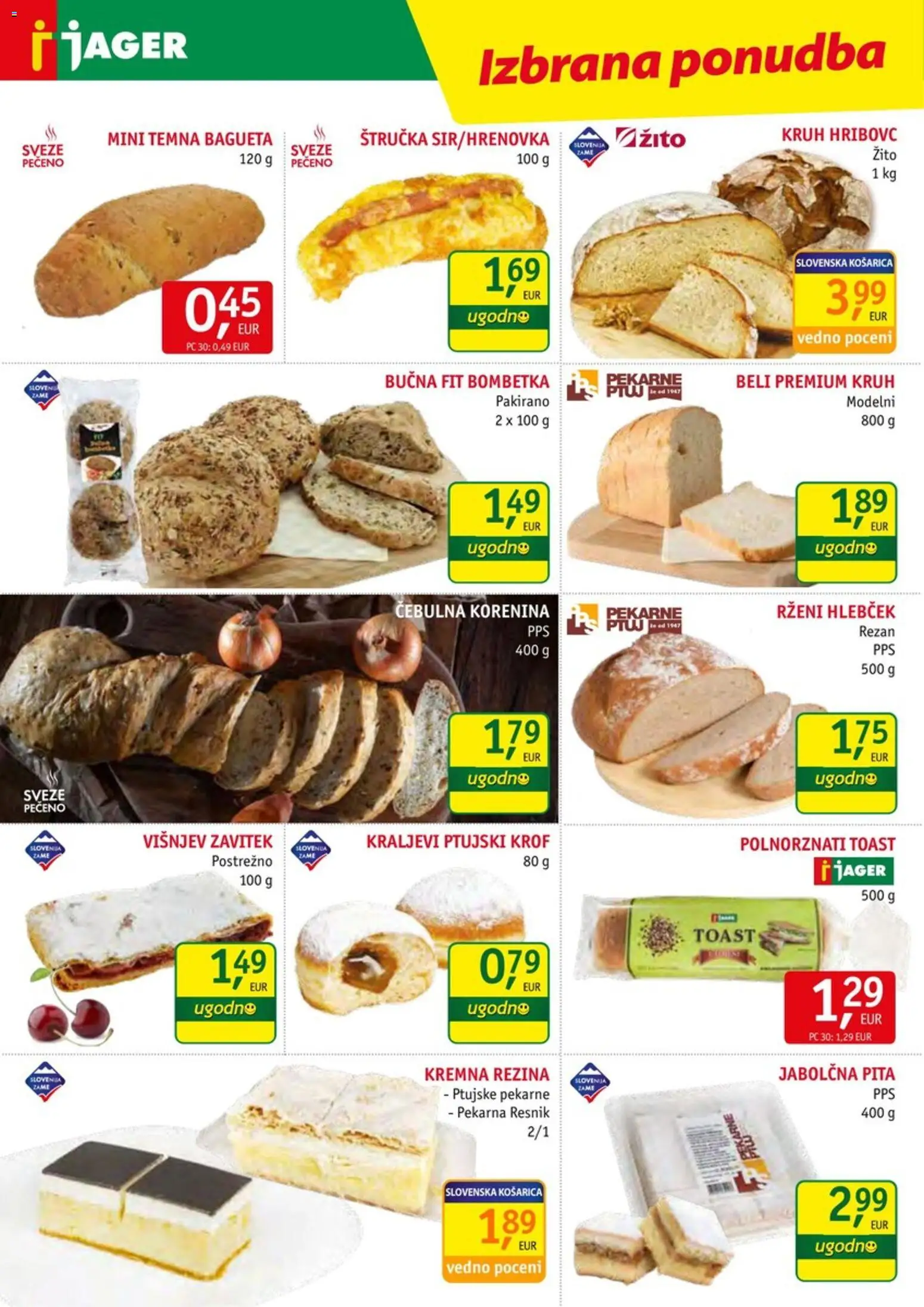 Novi Jager katalog ponudbe – veljaven od 06.05.2026 | Stran: 6 | Izdelki: Štručka, Toast, Pita, Kruh