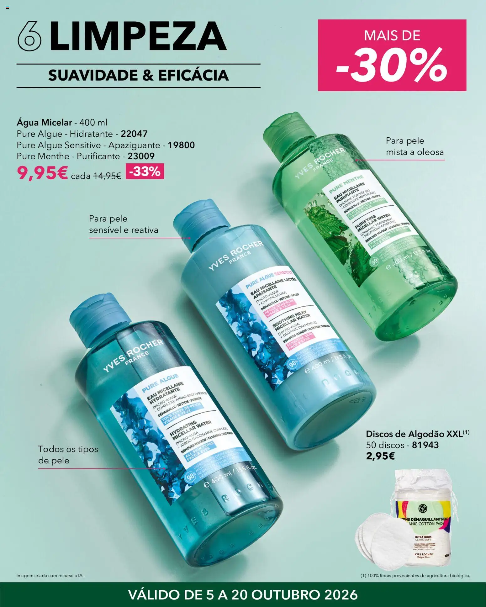 Yves Rocher Beauty glam │ válido de 05/10/2026 | Página: 7 | Produtos: Agua, Algodão, Água micelar