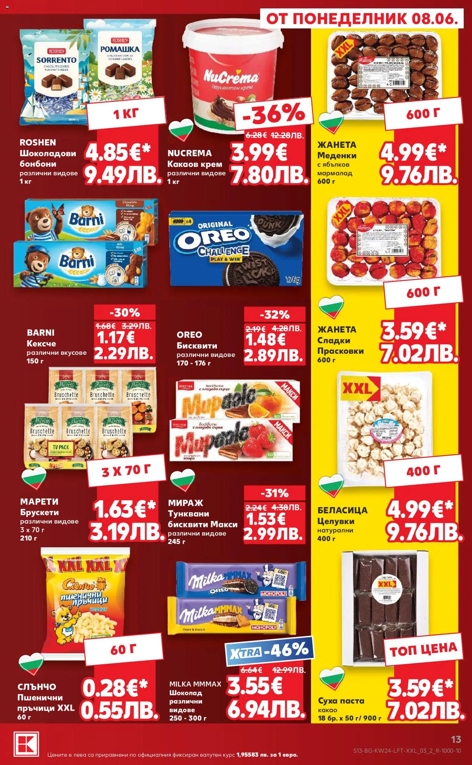 {H1} | Страница: 13 | Продукти: Бонбони, Паста, Бисквити, Какаов крем