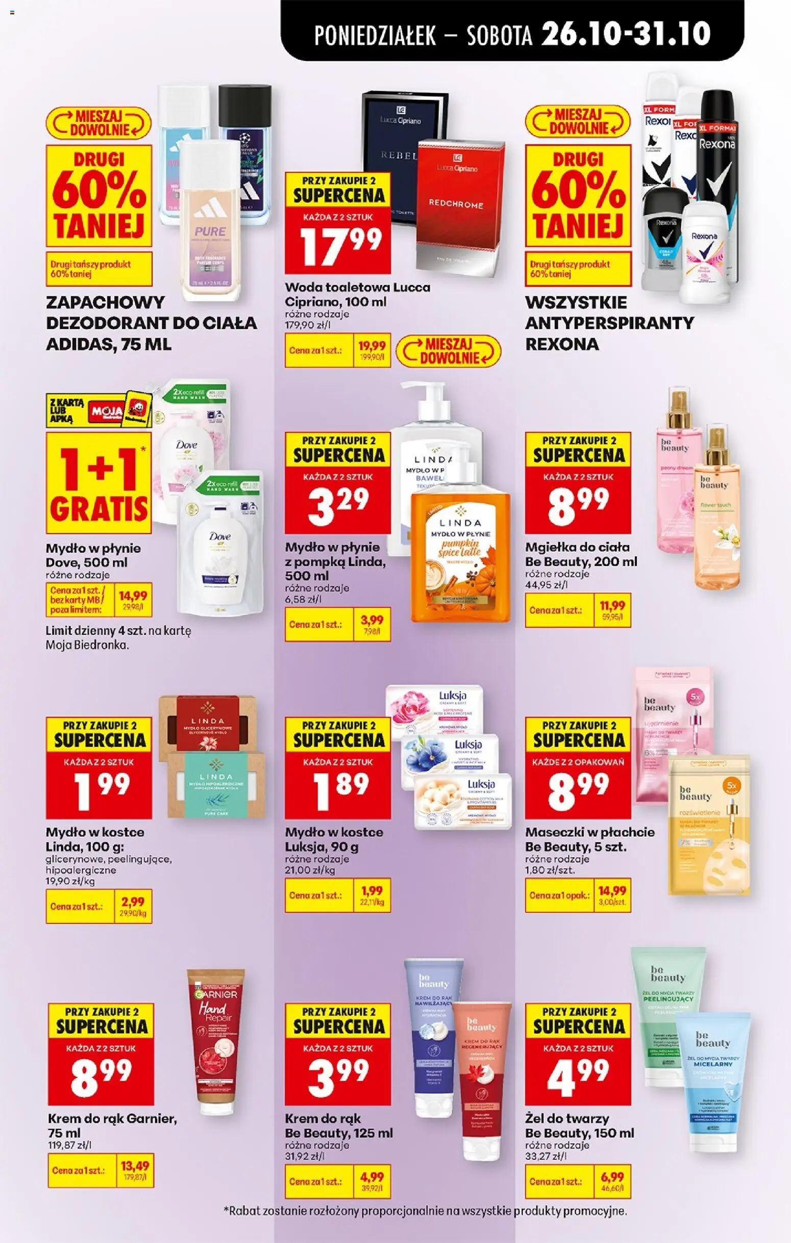 Biedronka Polsko leták - Codziennie niskie ceny od 26.10.2026 | Strana: 77 | Produkty: Mýdlo, Krém, Rexona, Dove