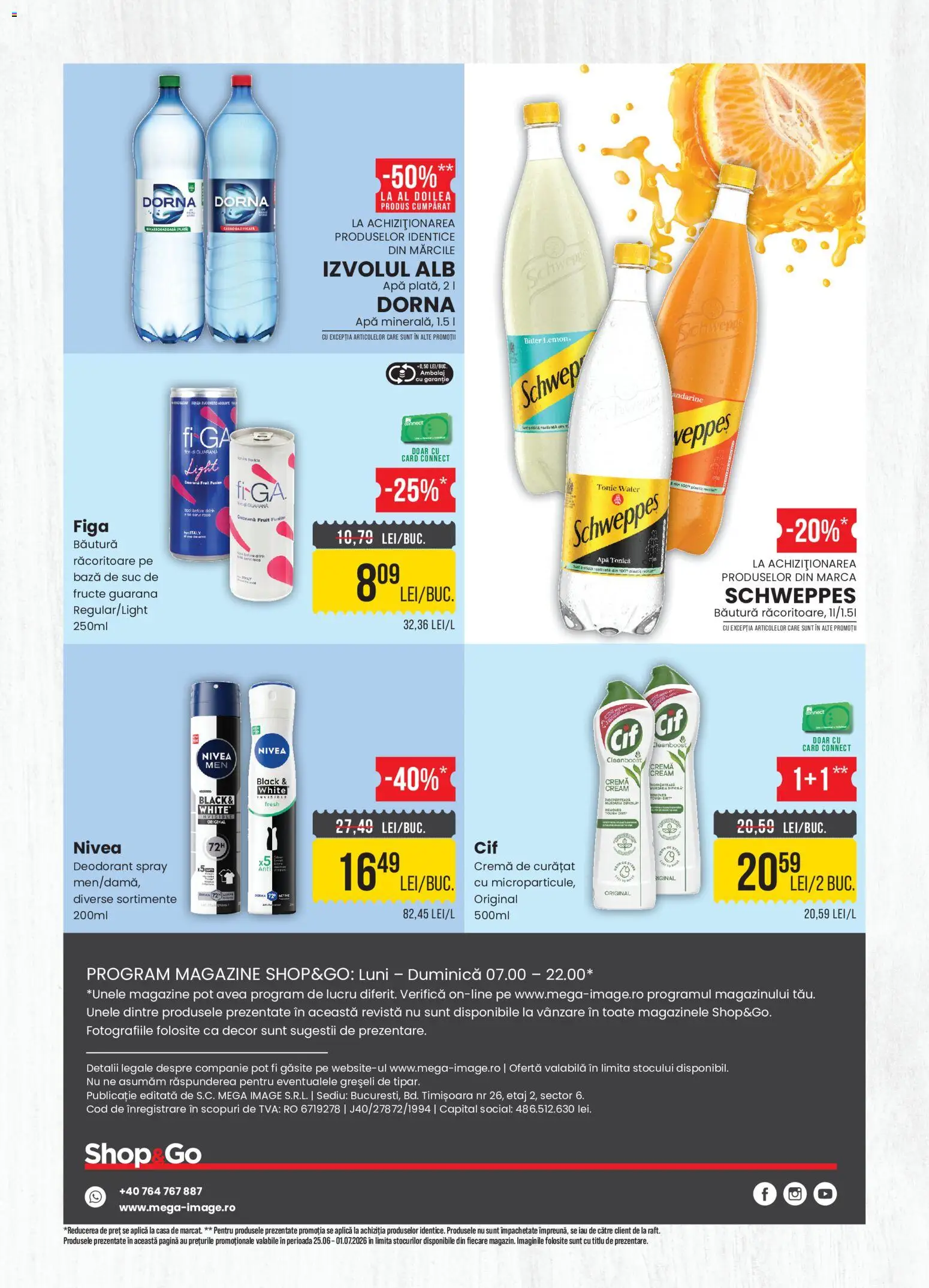 Noul catalog Mega Image – valabil de la 25.06.2026 | Pagină: 4 | Produse: Cremă, Suc, Deodorant, Apă
