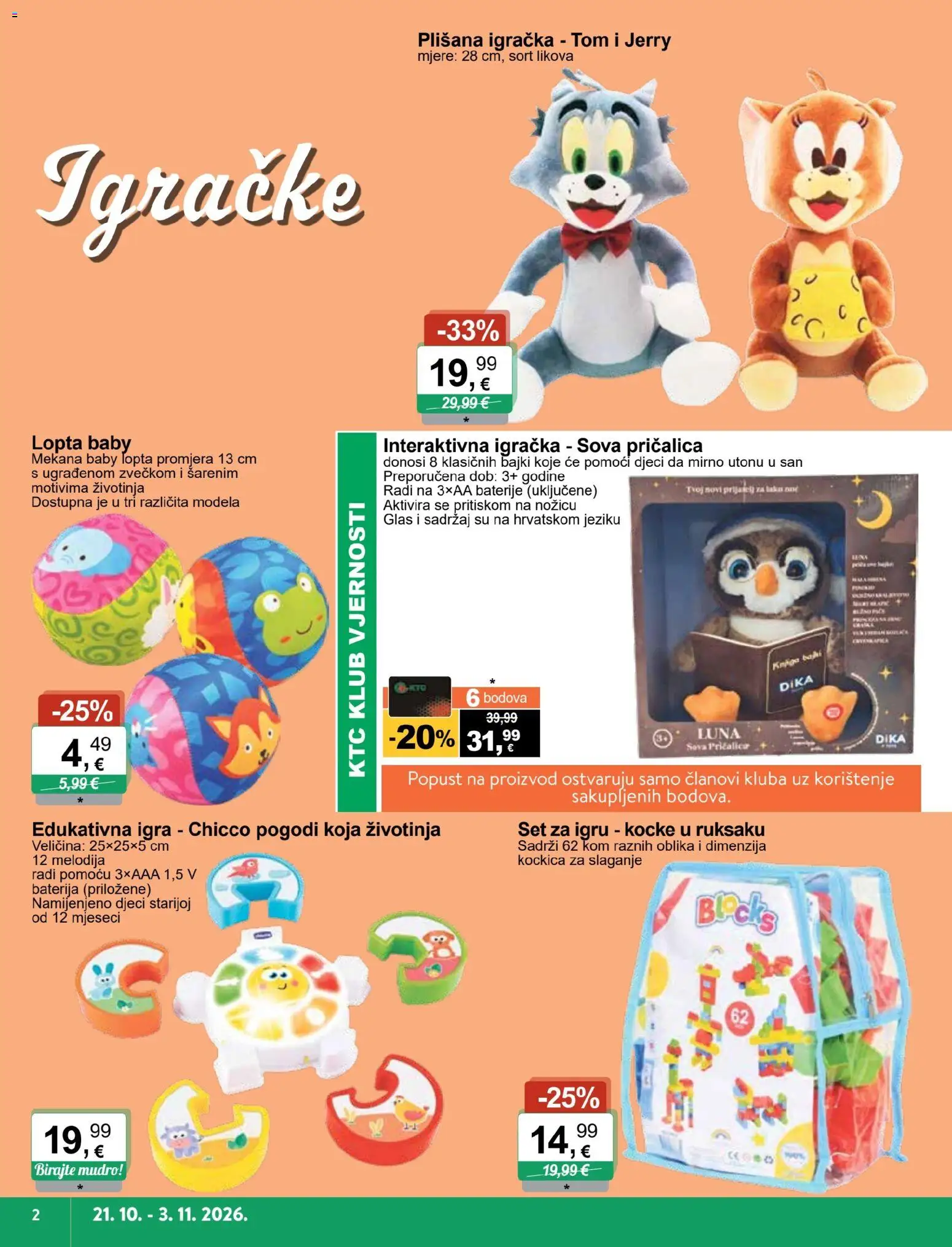 KTC katalog | vrijedi od 21.10.2026 | Stranica: 2 | Proizvodi: Baterija, Lopta, Igračke, Igračka