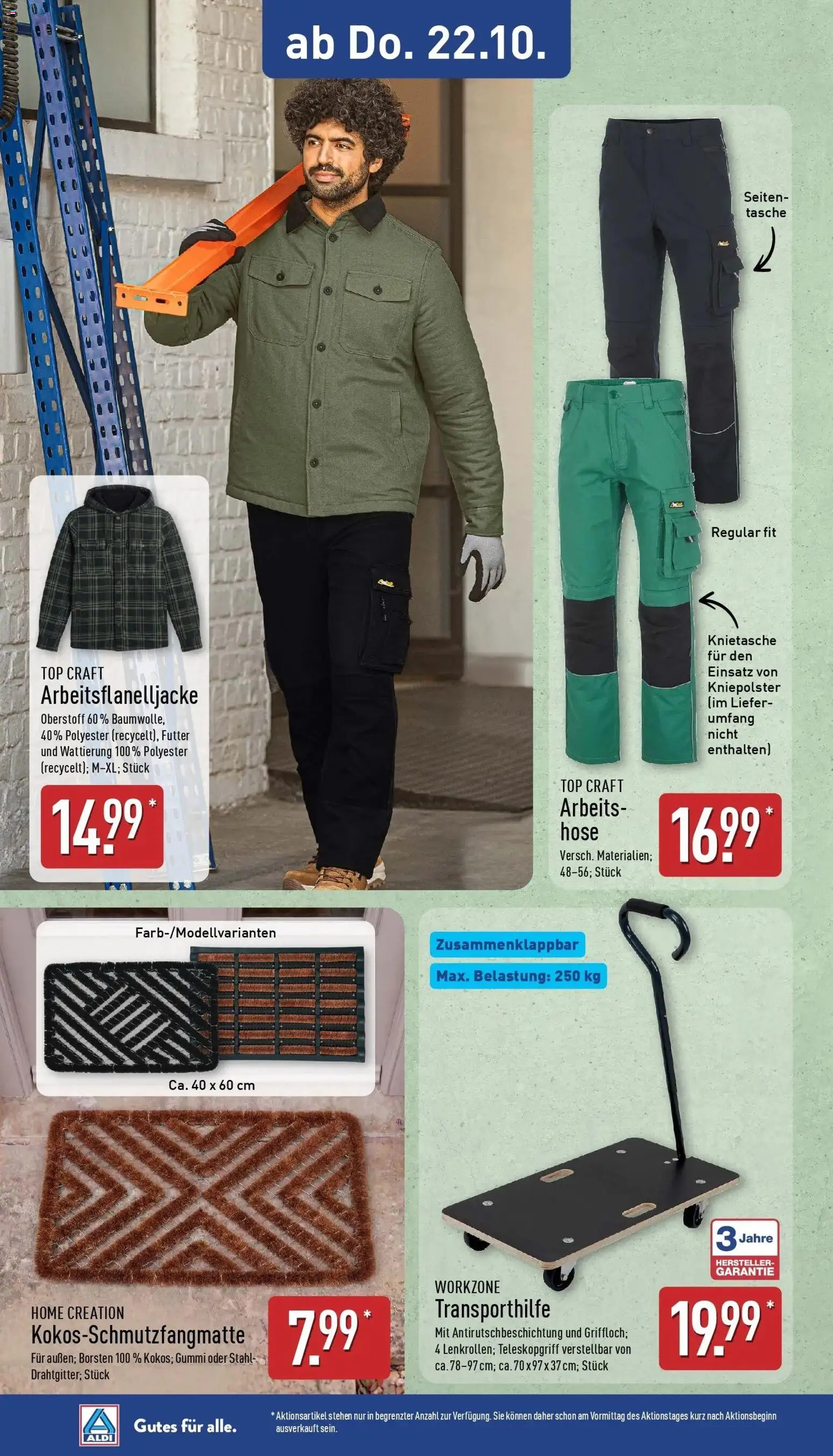 Aldi Aktueller Prospekt (ab 19.10.2026) » Angebote Online | Seite: 22 | Produkte: Top, Tasche, Hose, Home creation