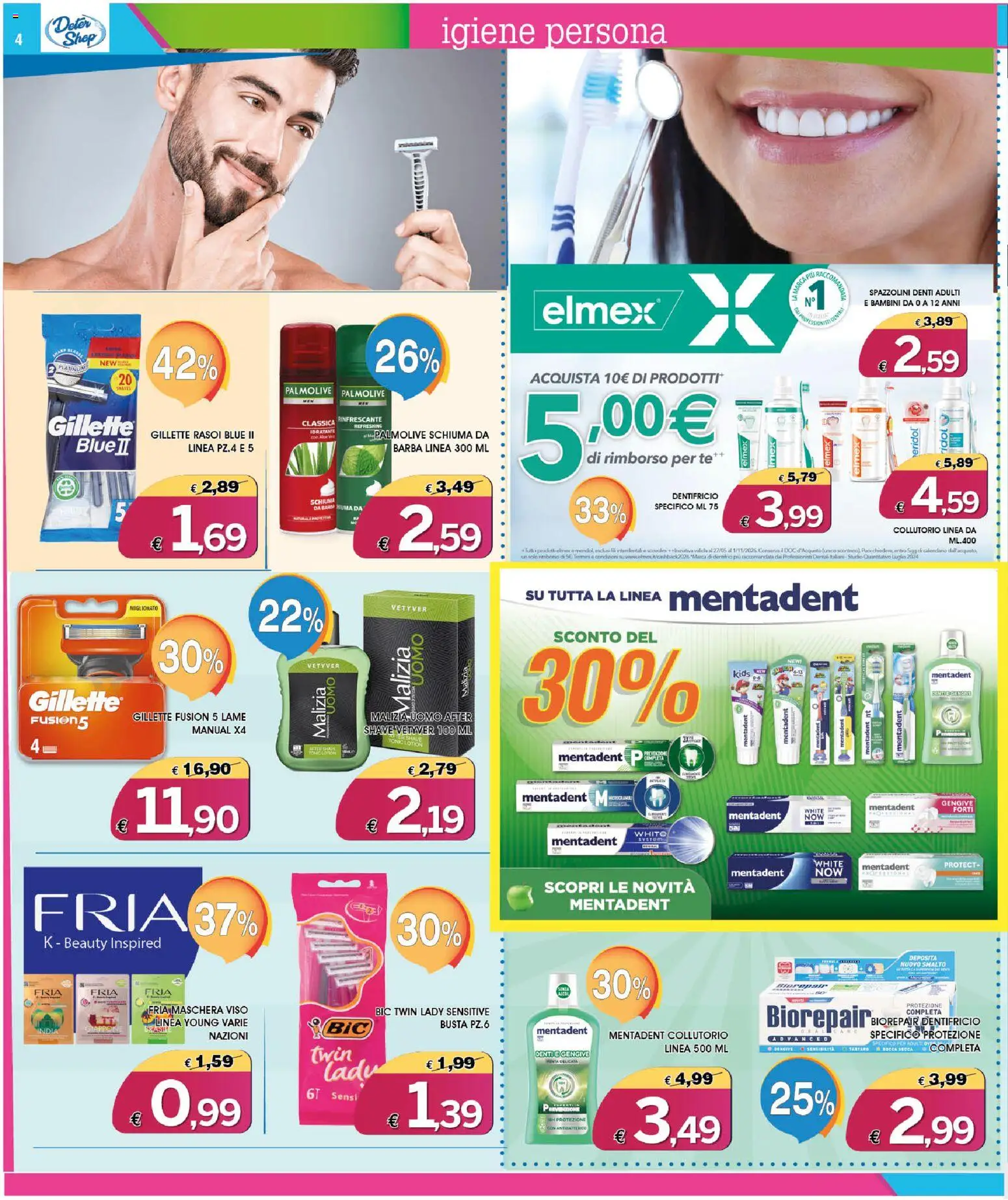 Volantino Deter Shop del 01/07/2026 | Pagina: 4 | Prodotti: Maschera, Dentifricio, Collutorio, Tè