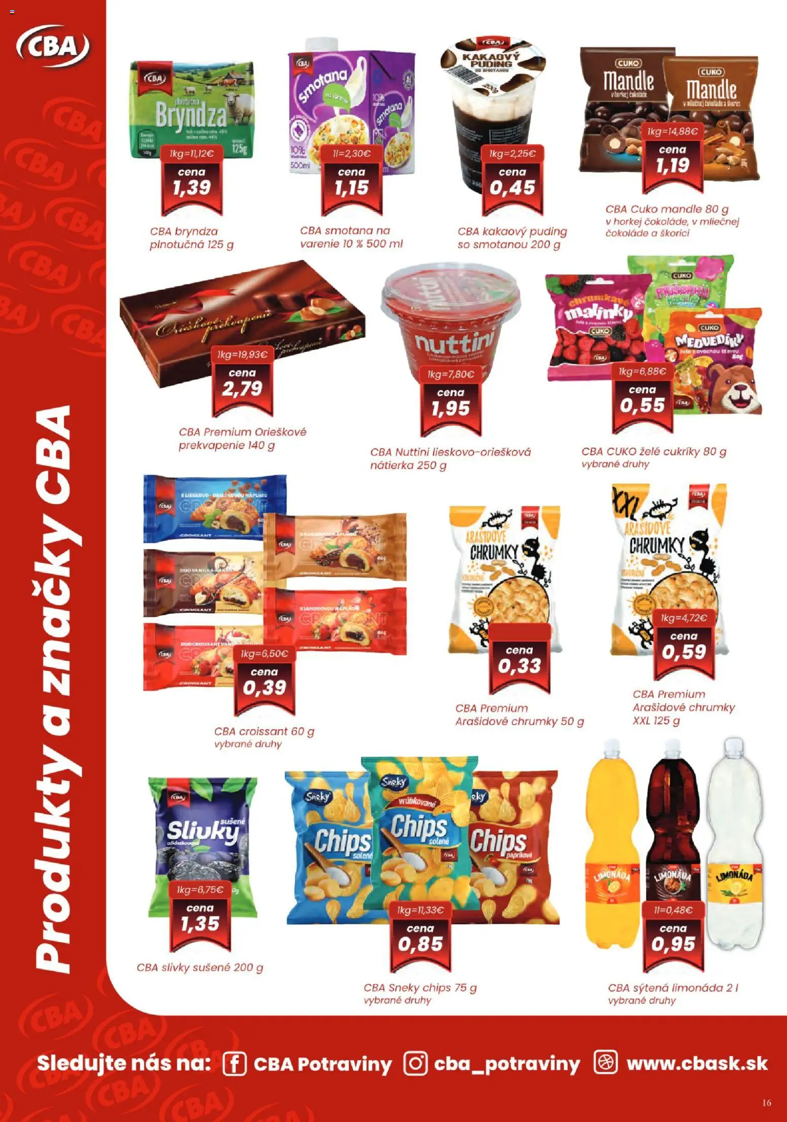 Nové Sintra akcie – leták je platný od 07.05.2026 | Strana: 16 | Produkty: Smotana, Puding, Cukríky, Mandle