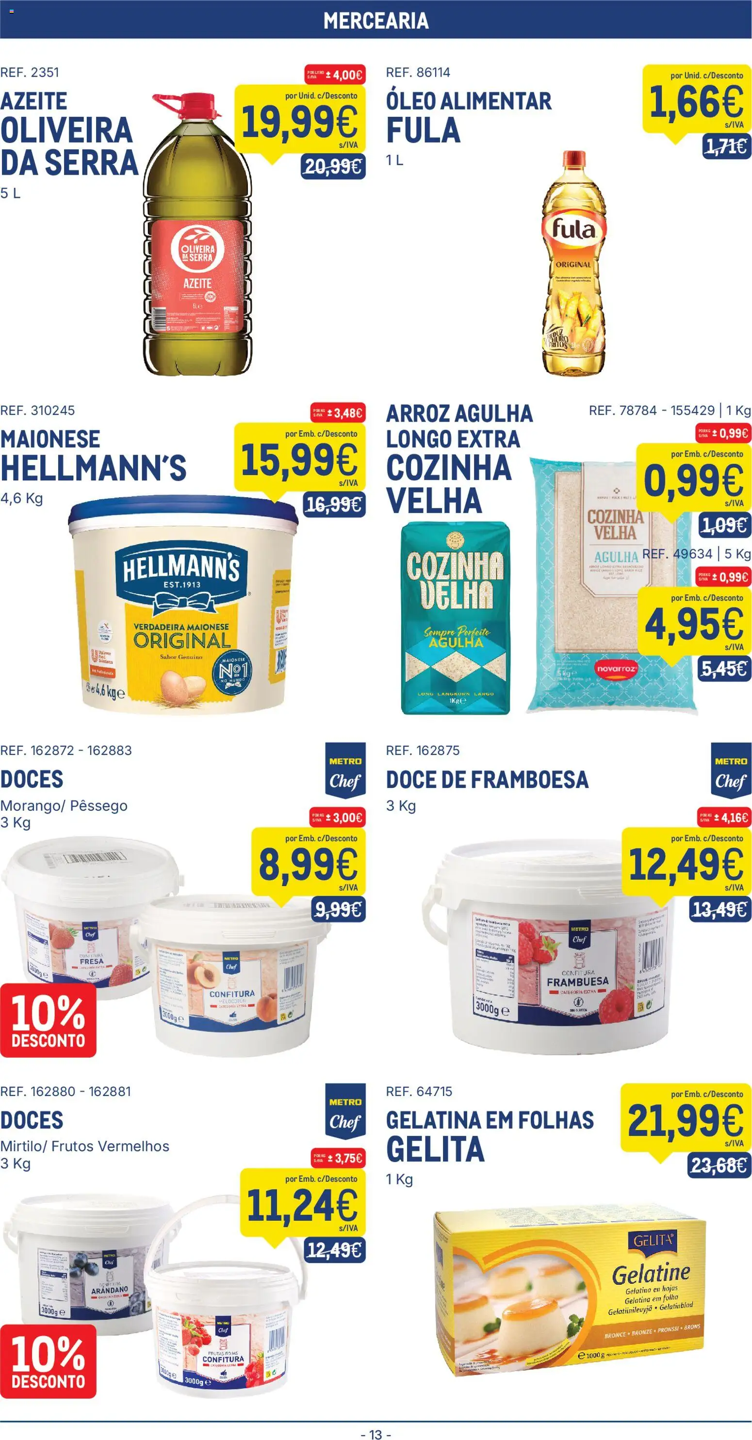 Makro Folheto │ válido de 19.05.2026 | Página: 13 | Produtos: Azeite, Gelatina, Maionese, Doces