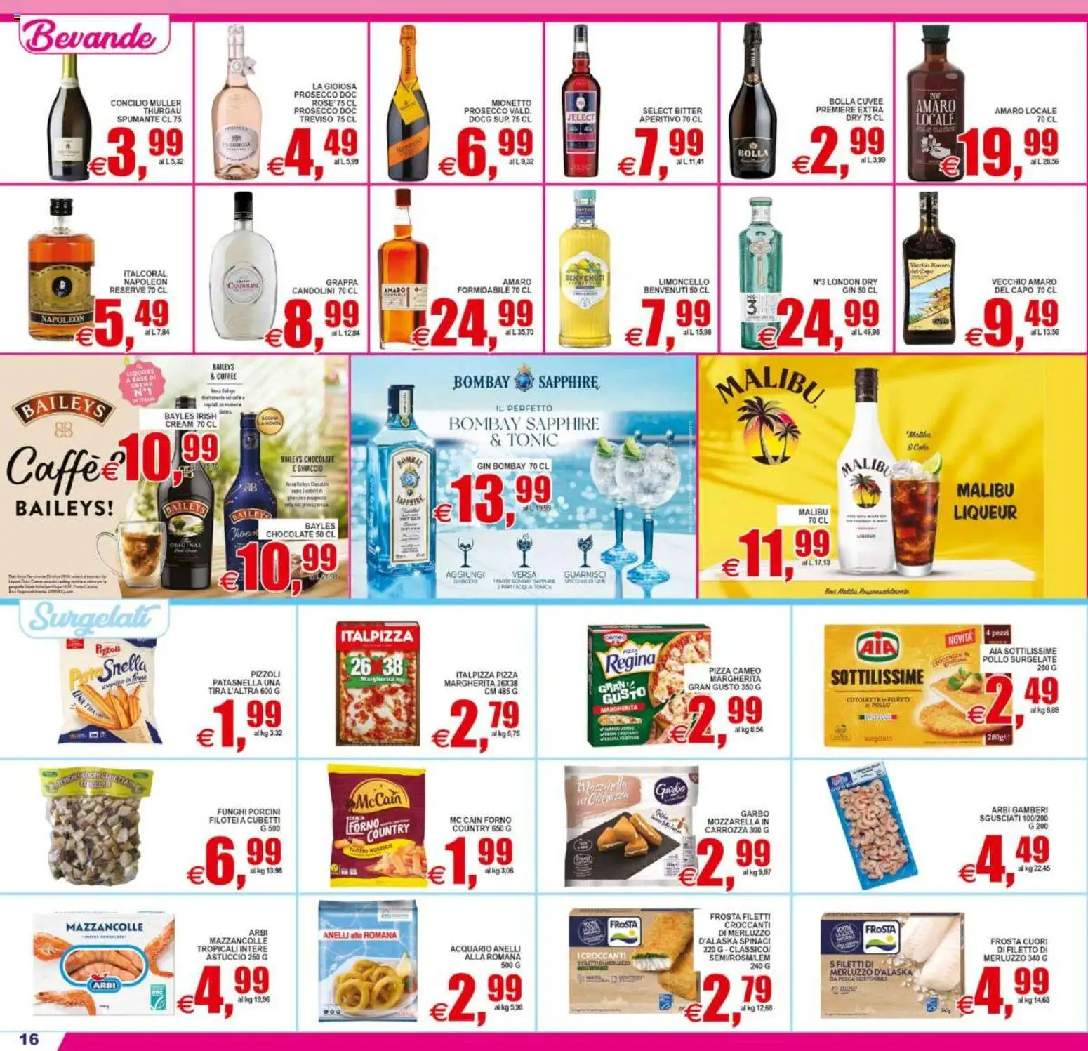 Volantino Pewex del 22/07/2026 | Pagina: 16 | Prodotti: Pizza, Mozzarella, Spumante, Amaro