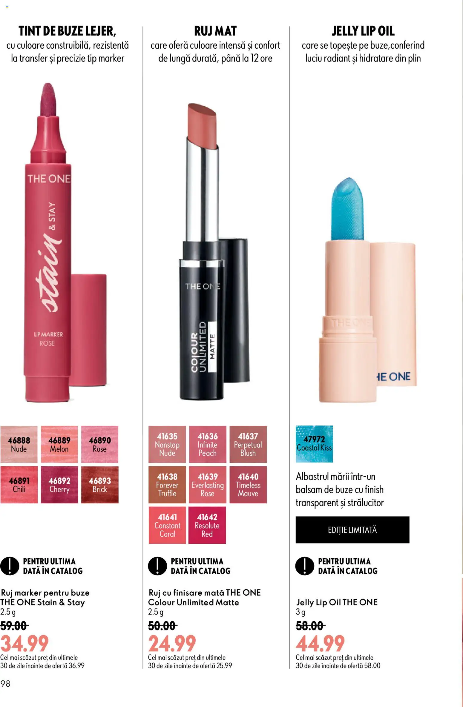 Noul catalog Oriflame – valabil de la 09.09.2026 | Pagină: 98 | Produse: Blush, Ruj, Balsam, Balsam de buze