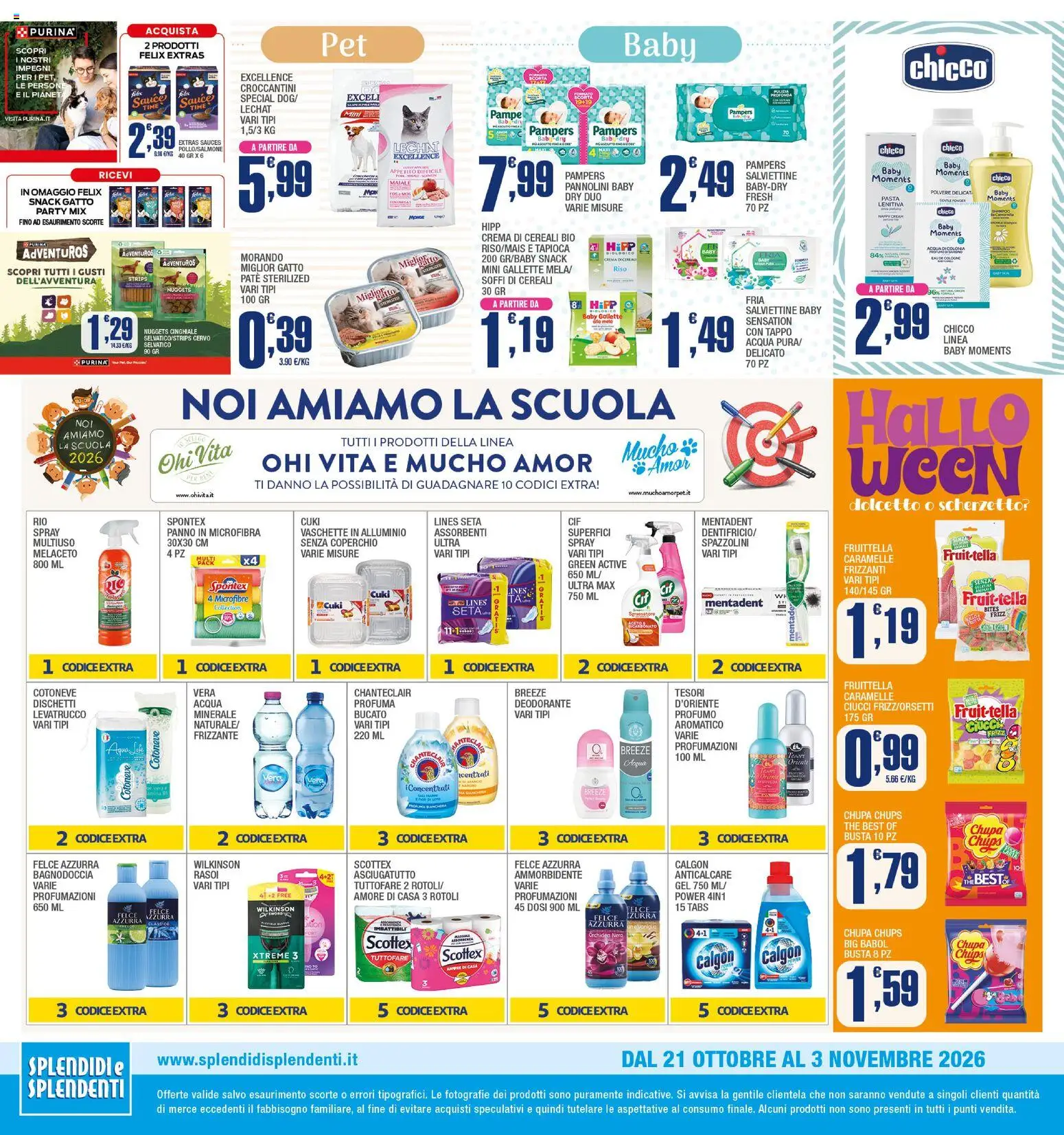 Volantino Splendidi e Splendenti del 21/10/2026 | Pagina: 12 | Prodotti: Ammorbidente, Coperchio, Pampers, Asciugatutto