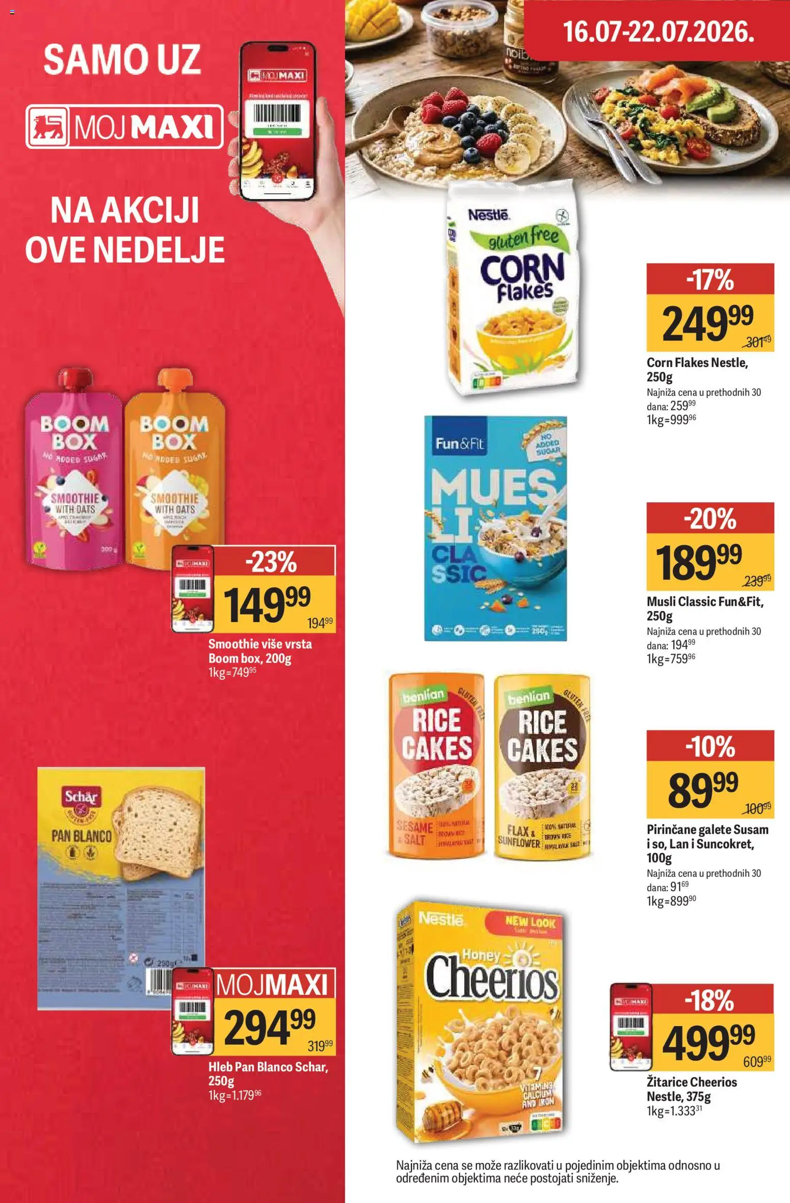 Maxi katalog - važi od 16.07.2026 | Strana: 26 | Proizvode: Žitarice, Musli, Galete, Rice cakes