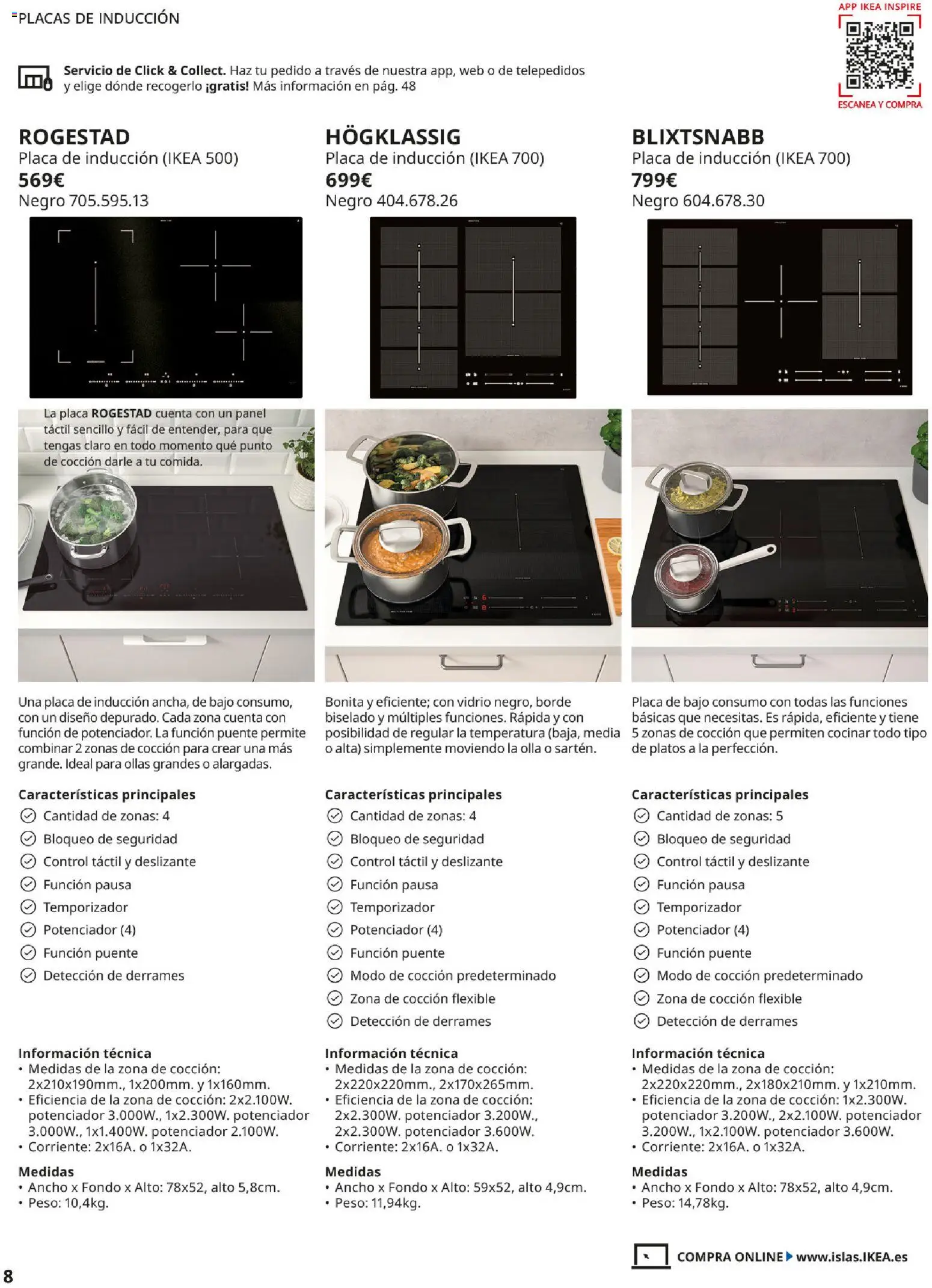 IKEA - Electrodomésticos │ válido desde el 01/09/2026 | Página: 8 | Productos: Placa de inducción, Ollas, Peso