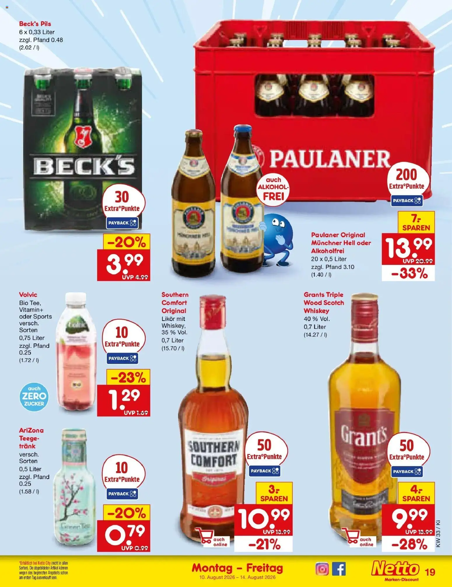 Netto Marken-Discount Prospekt Bad Friedrichshall – gültig ab 10.08.2026 | Seite: 25 | Produkte: Pils, Alkohol, Volvic, Paulaner