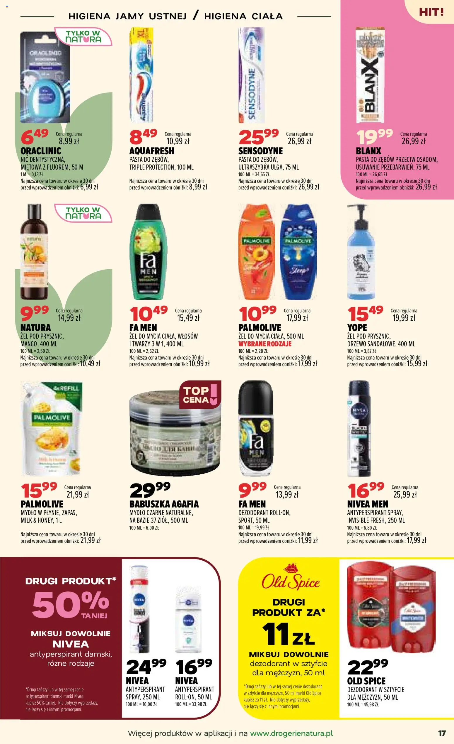 Drogerie Natura gazetka od 01.10.2026 | Strona: 17 | Produkty: Pasta, Dezodorant, Antyperspirant, Pasta do zębów