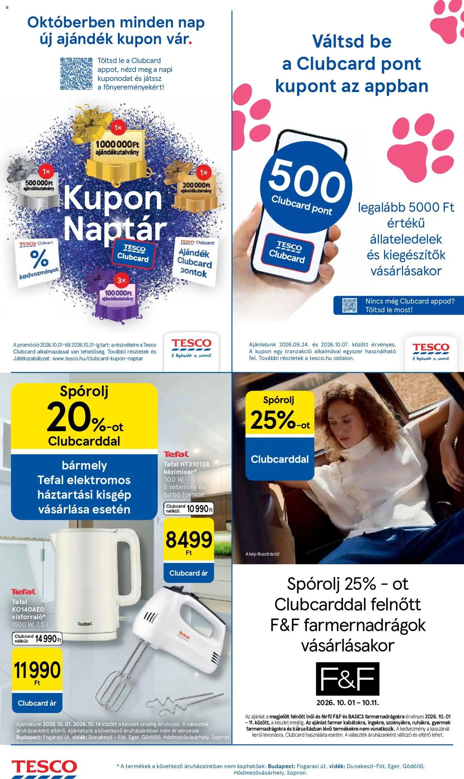 Tesco akciós ujság - amely érvényes a következő dátumtól: 2026.10.01. | Oldal: 16 | Termékek: Farmer, Tefal, Lé