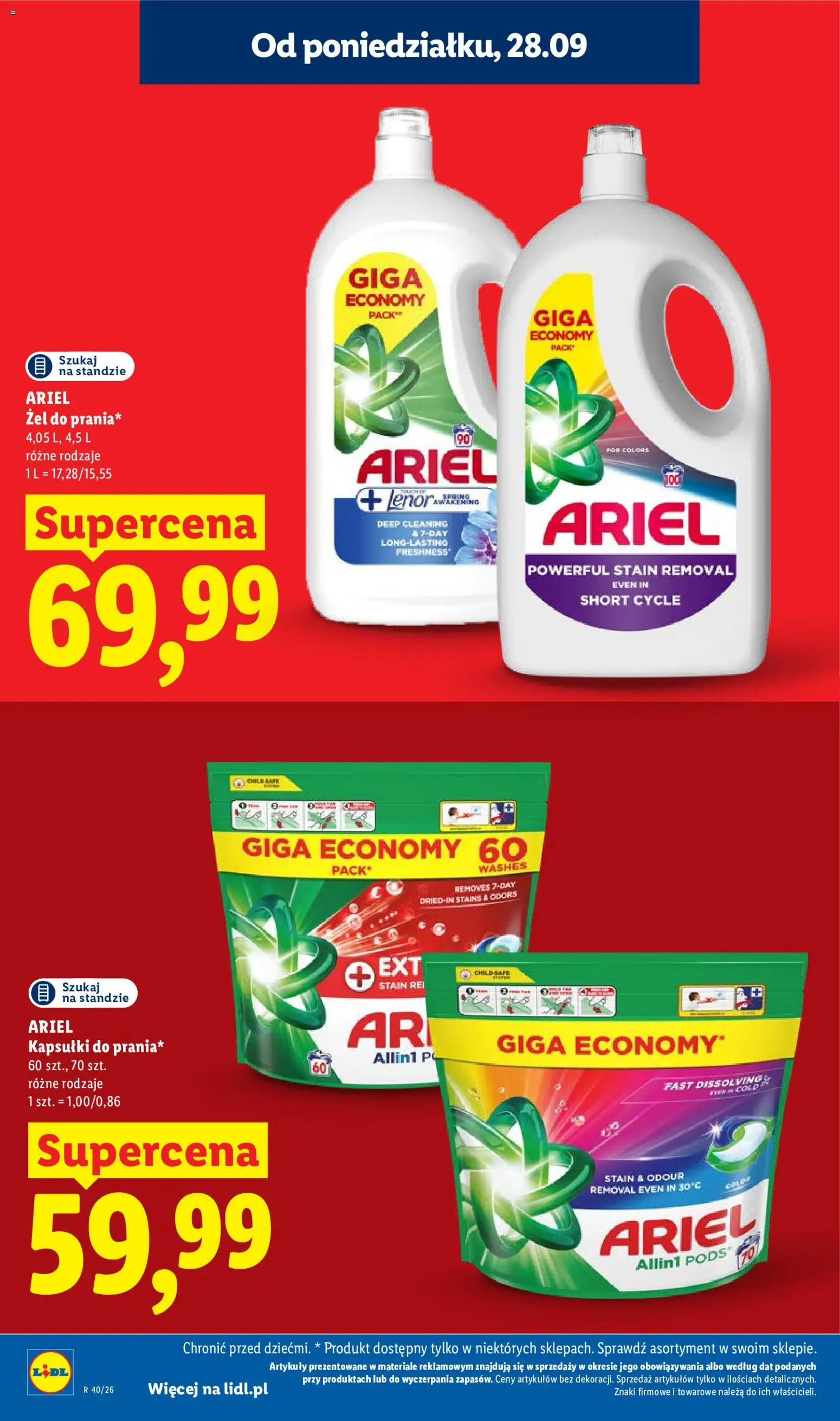 Lidl Polsko leták od 28.09.2026 | Strana: 20 | Produkty: Ariel