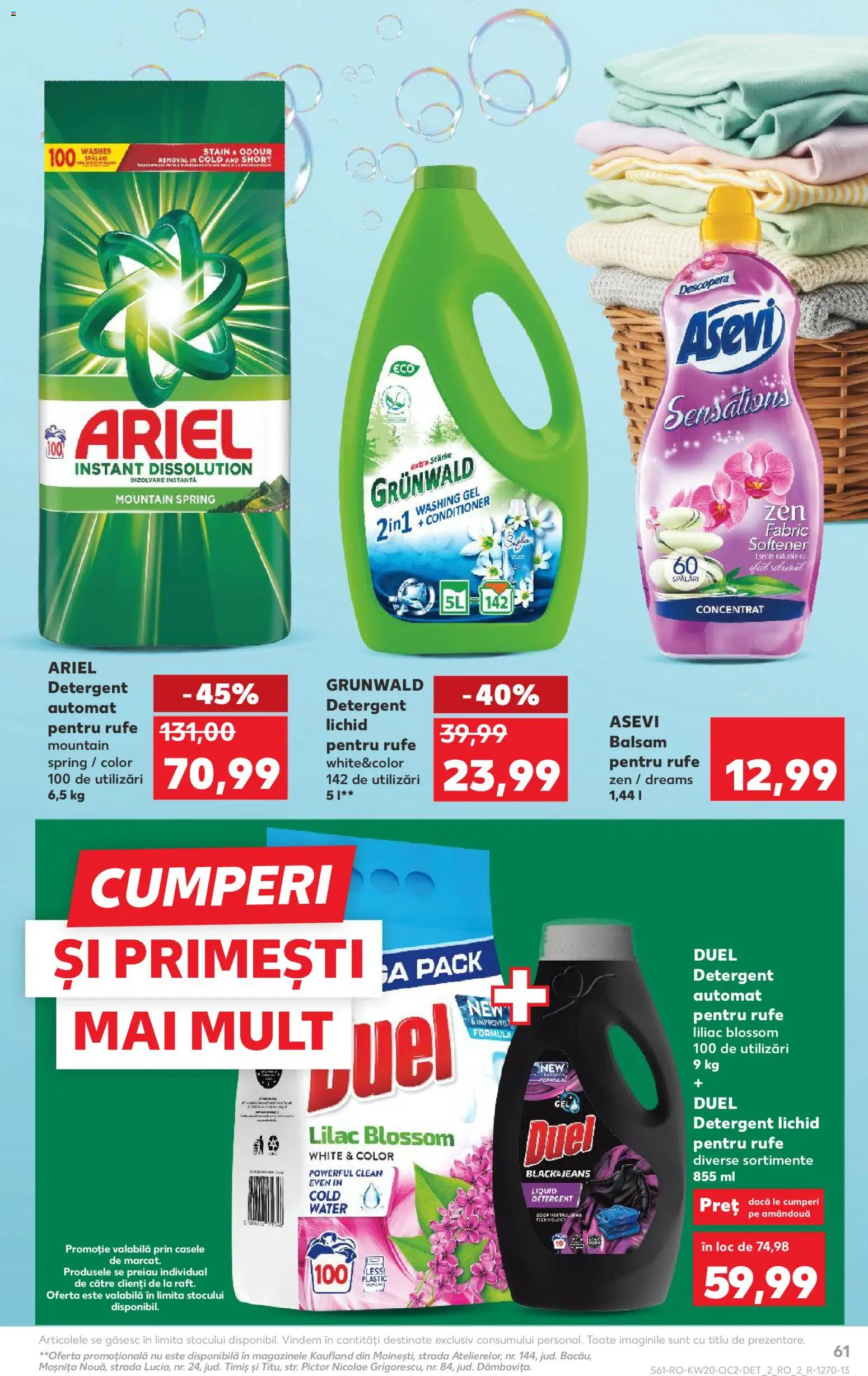 Kaufland RO akciós ujság - amely érvényes a következő dátumtól: 13.05.2026 | Oldal: 61 | Termékek: Ariel