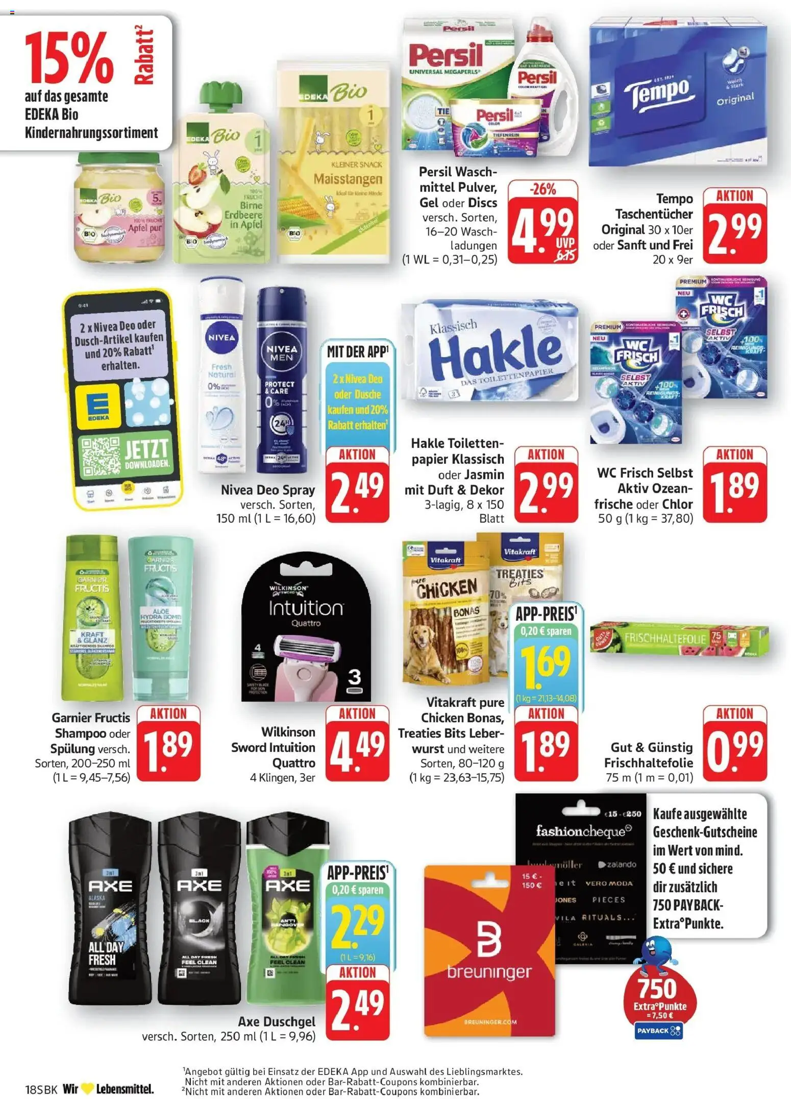Edeka Prospekt Bad Bergzabern (ab 17.08.2026) » Angebote Online | Seite: 18 | Produkte: Shampoo, Tempo, Wurst, Birne