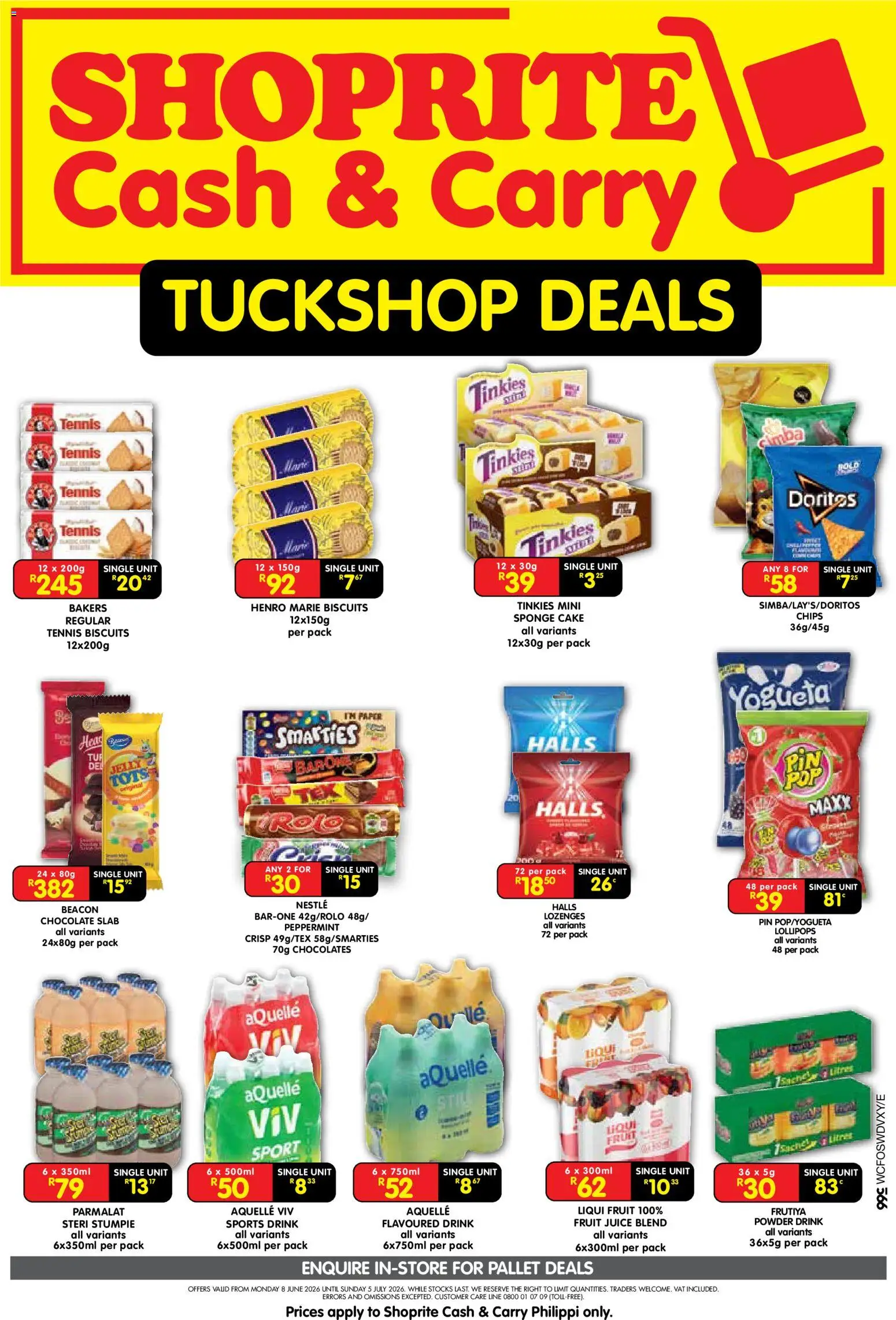 New Shoprite catalogue – valid from 08.06.2026 | Page: 1 | Products: Milk, Biscuits, Juice, Fruit